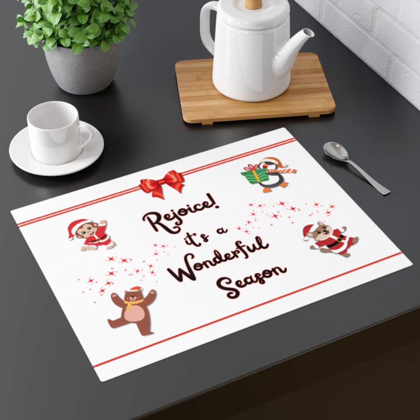 Rejoice Wonderful Season Christmas Placemat – Festive Holiday Decor