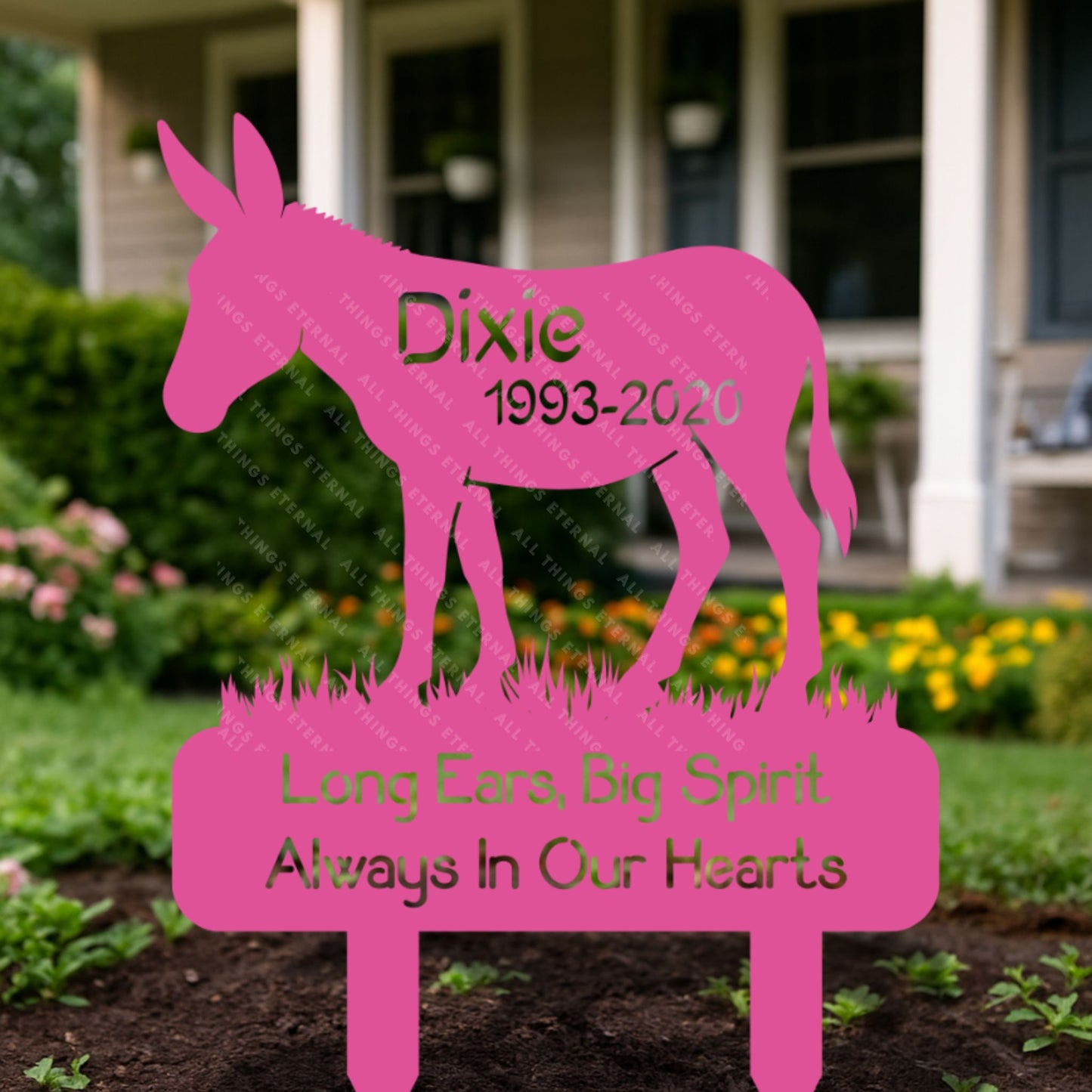 Personalized Donkey Grave Marker – Memorial Metal Yard Sign