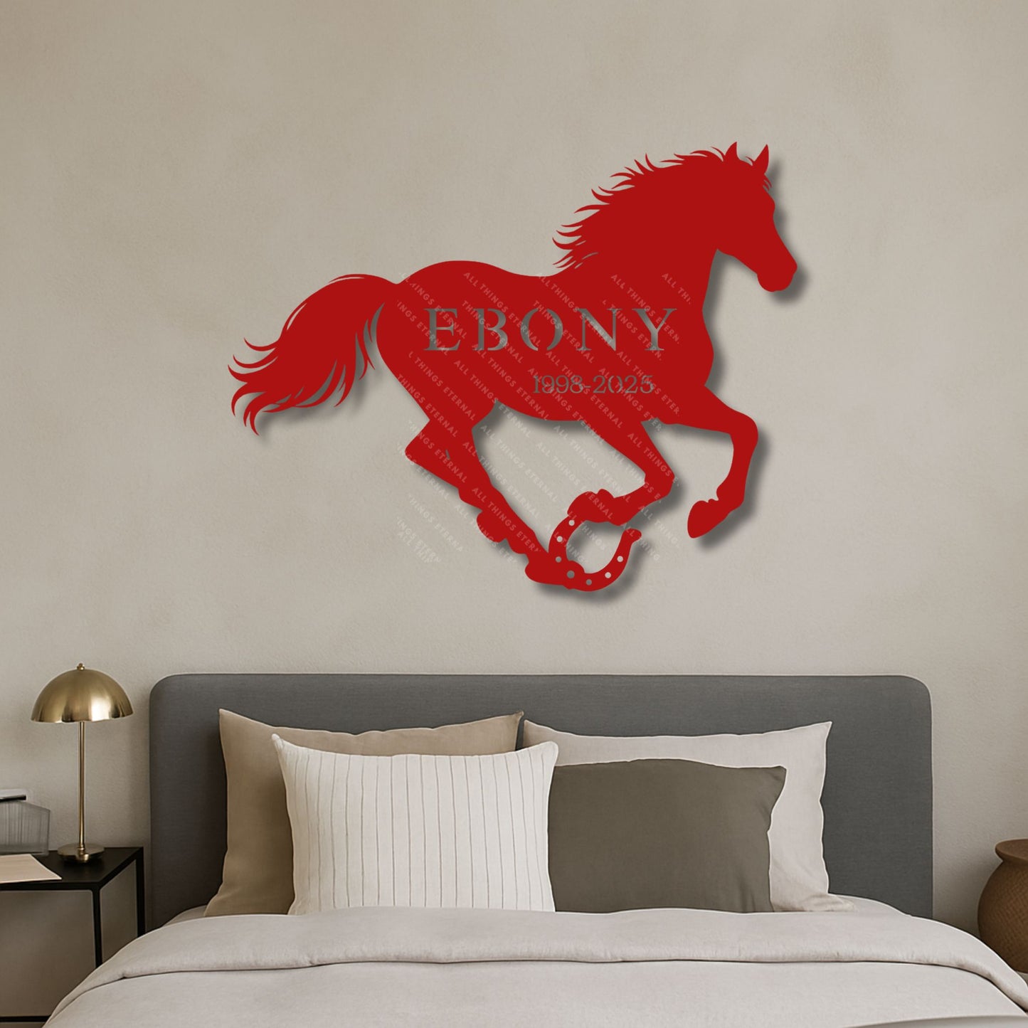 Personalized Horse Memorial Metal Wall Art – Custom Name & Dates Rustic Farmhouse Decor
