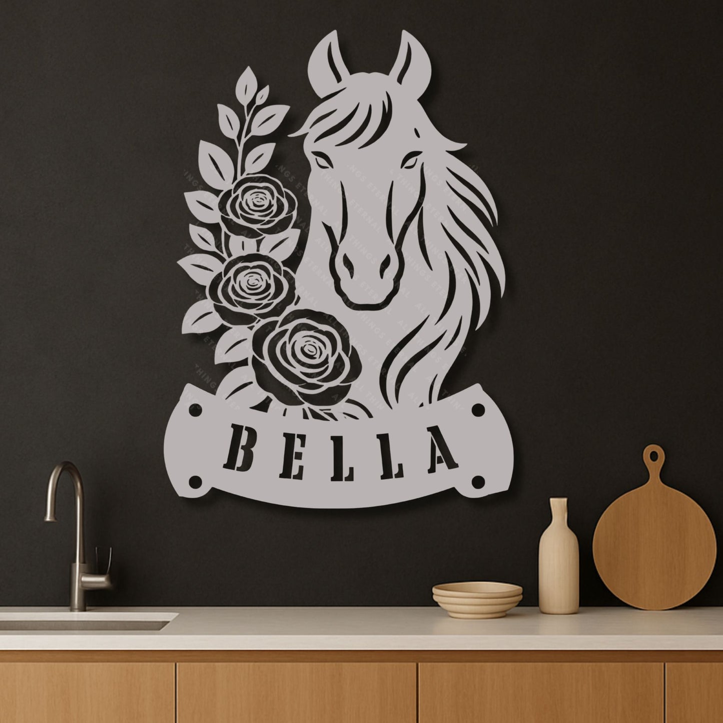 Personalized Horse Stall Name Sign – Custom Mare Metal Barn Door Decor