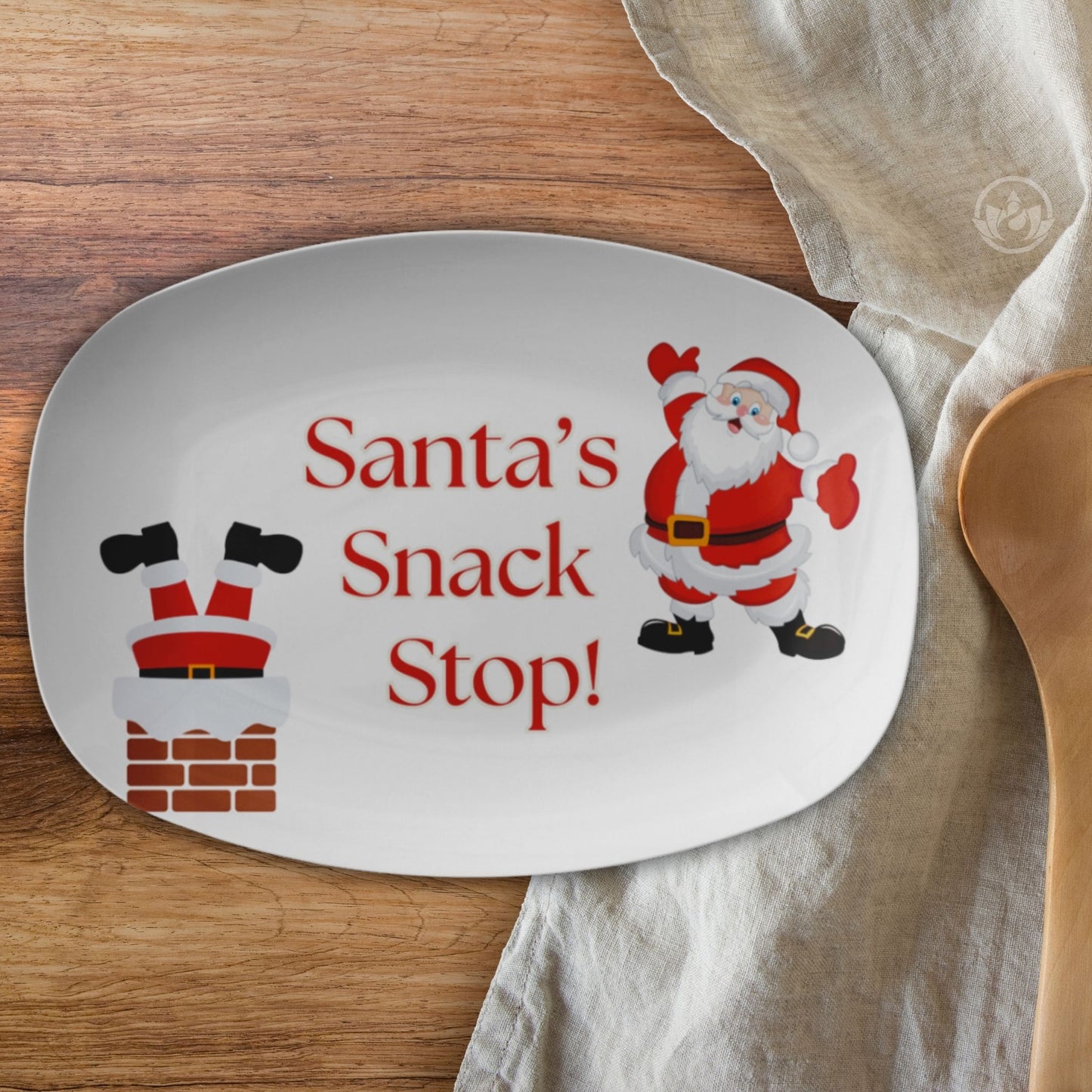Christmas Serving Tray – Santa Snack Stop Festive Holiday Platter