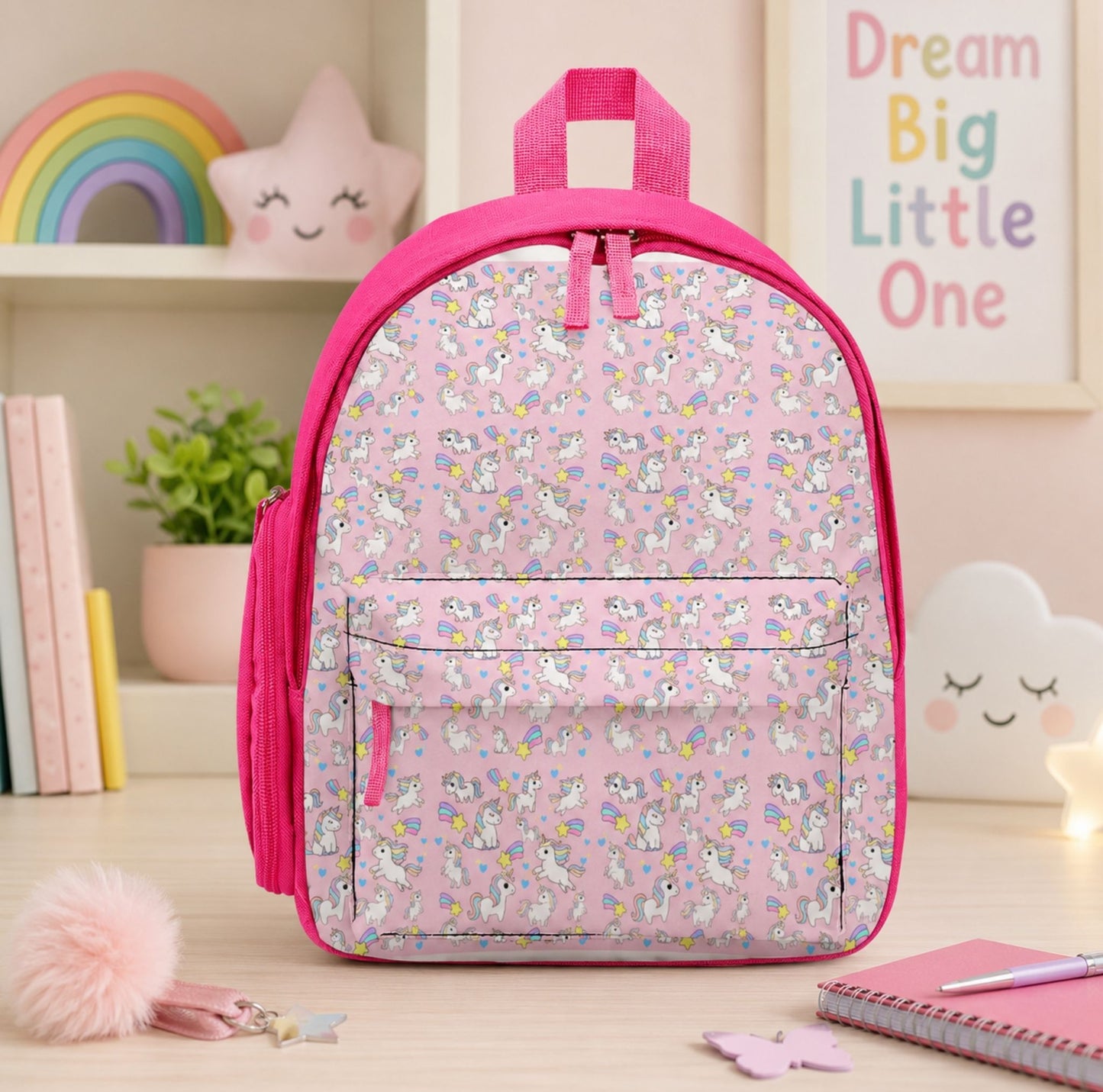 AOP Unicorn Children's Simple Schoolbag – Cute Lightweight Kids Backpack