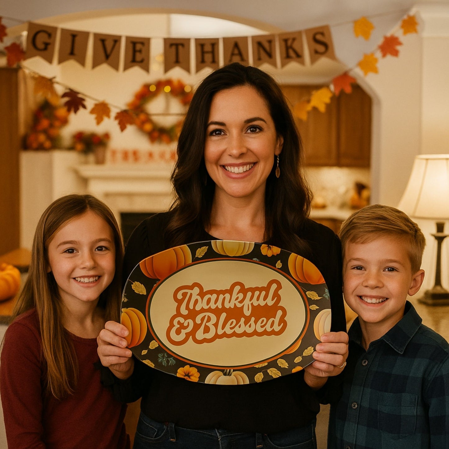 Thankful & Blessed  Serving Platter – Thanksgiving Tray