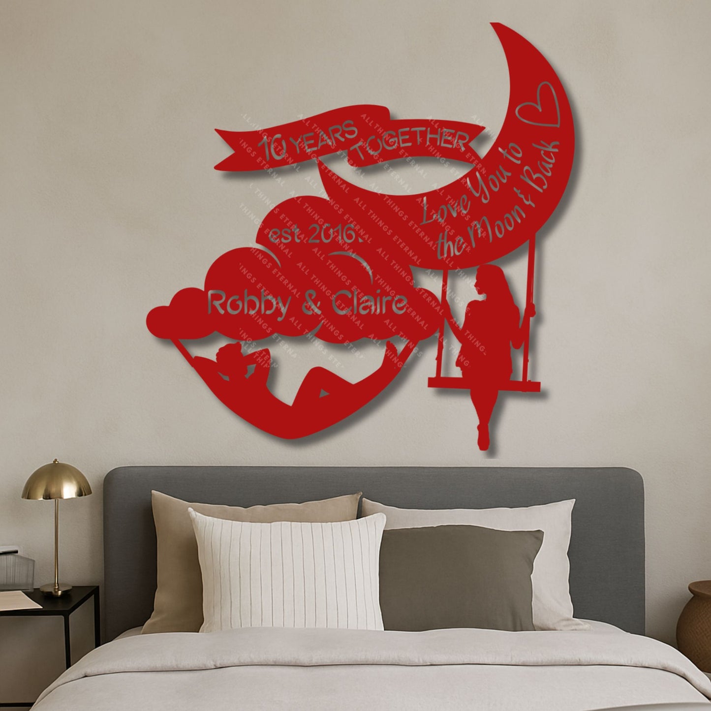 Custom Name 10th Anniversary Metal Sign – Personalized Couple Gift