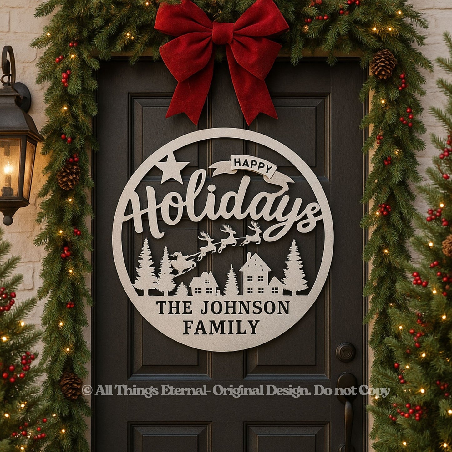 Custom Family Name Holiday Metal Sign – Personalized Christmas Wall Art Home  Decoration