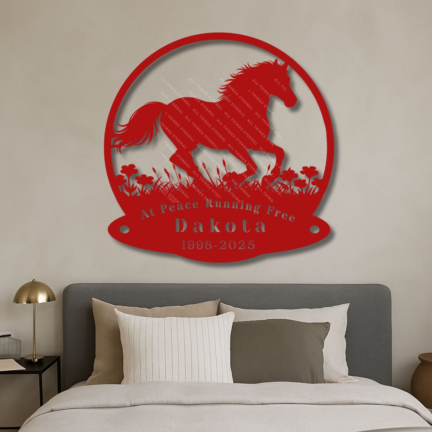 Custom Horse Memorial Metal Sign – Personalized Tribute with Name & Dates