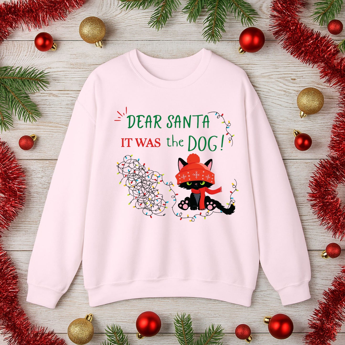 It Was the Dog Funny Cat Sweatshirt – Cozy Holiday Christmas Gift