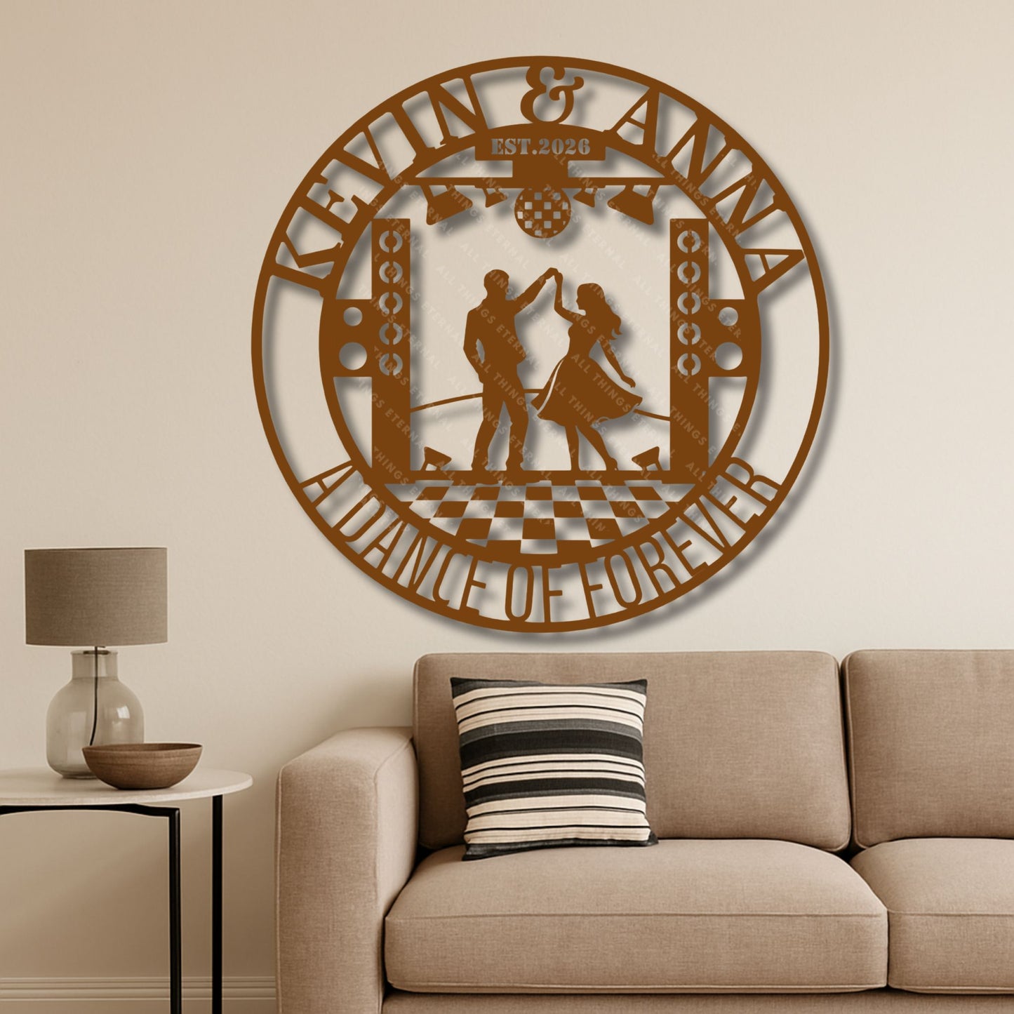 A Dance of Forever Metal Sign – Personalized Couple Wall Art Gift