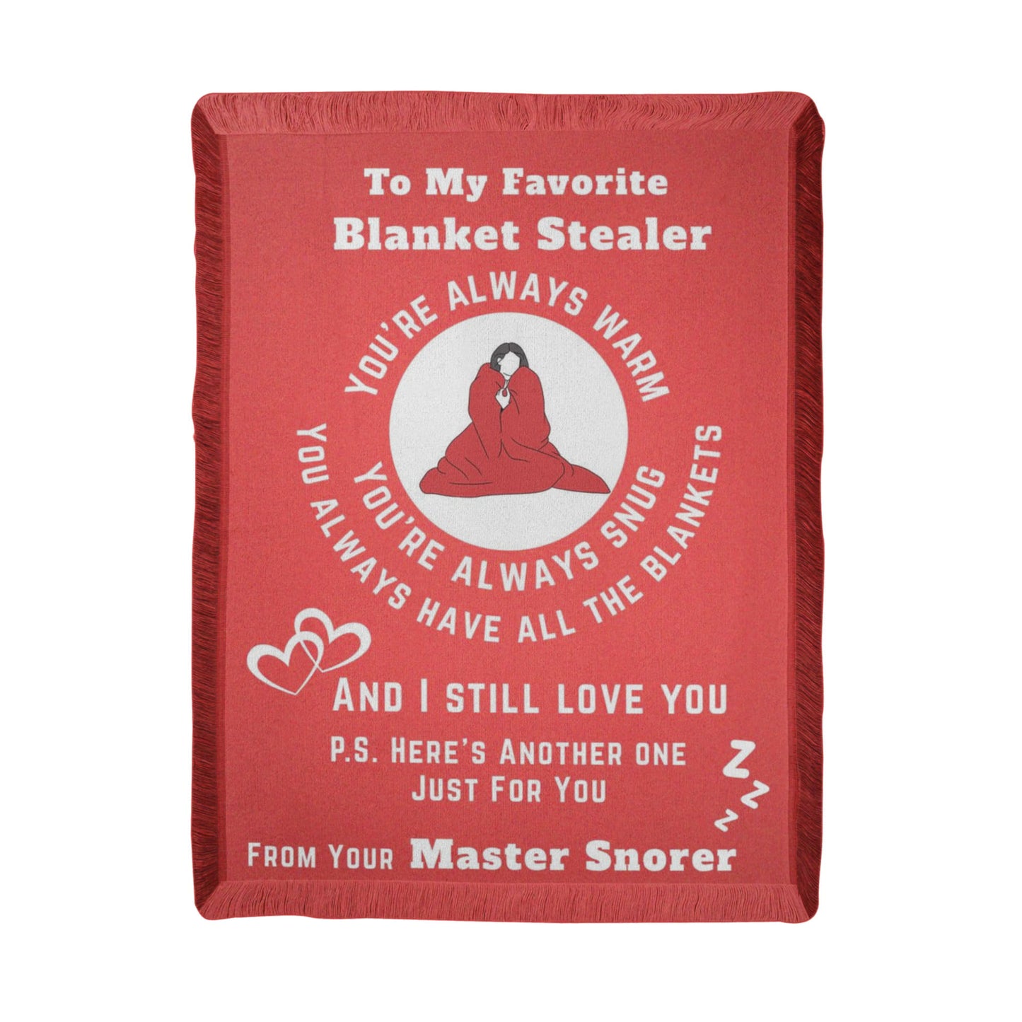 To My Favorite Blanket Stealer Woven Blanket – Funny Romantic Throw Gift for Couples