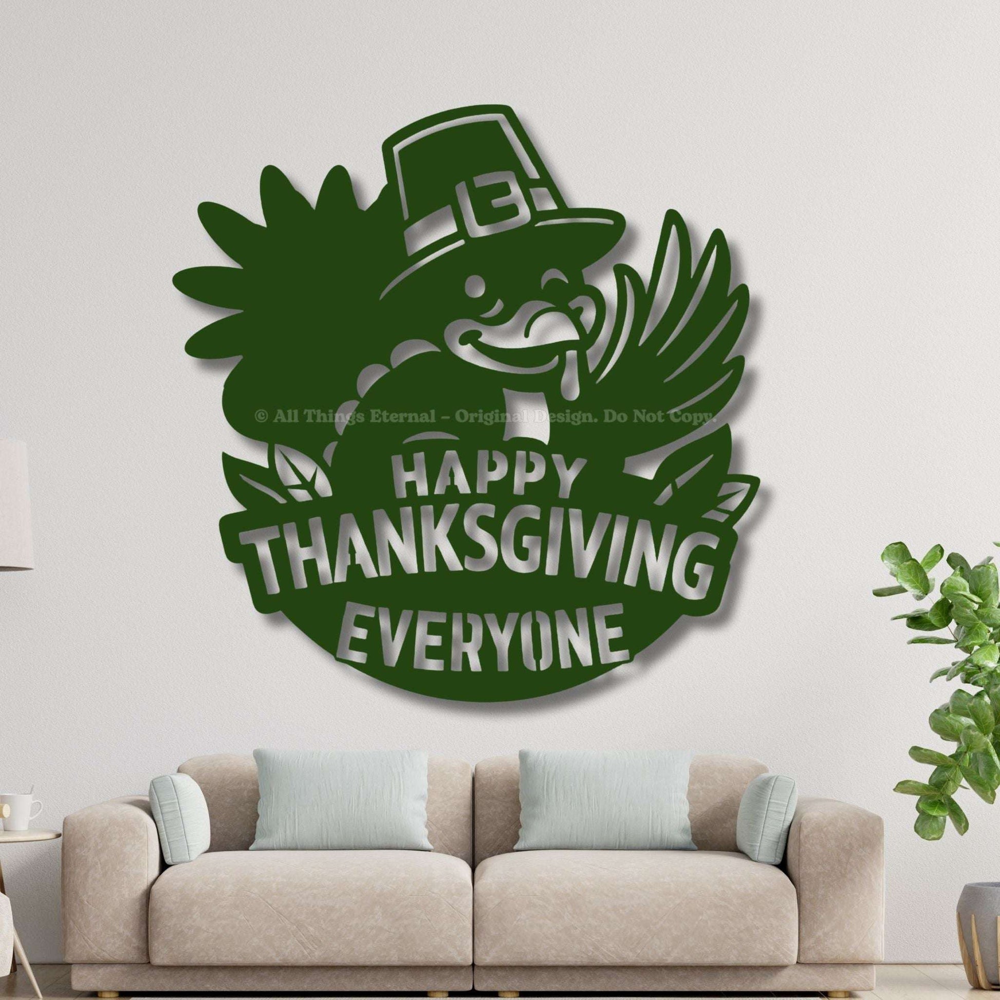 Thanksgiving Turkey Metal Sign - Wall Art for Home