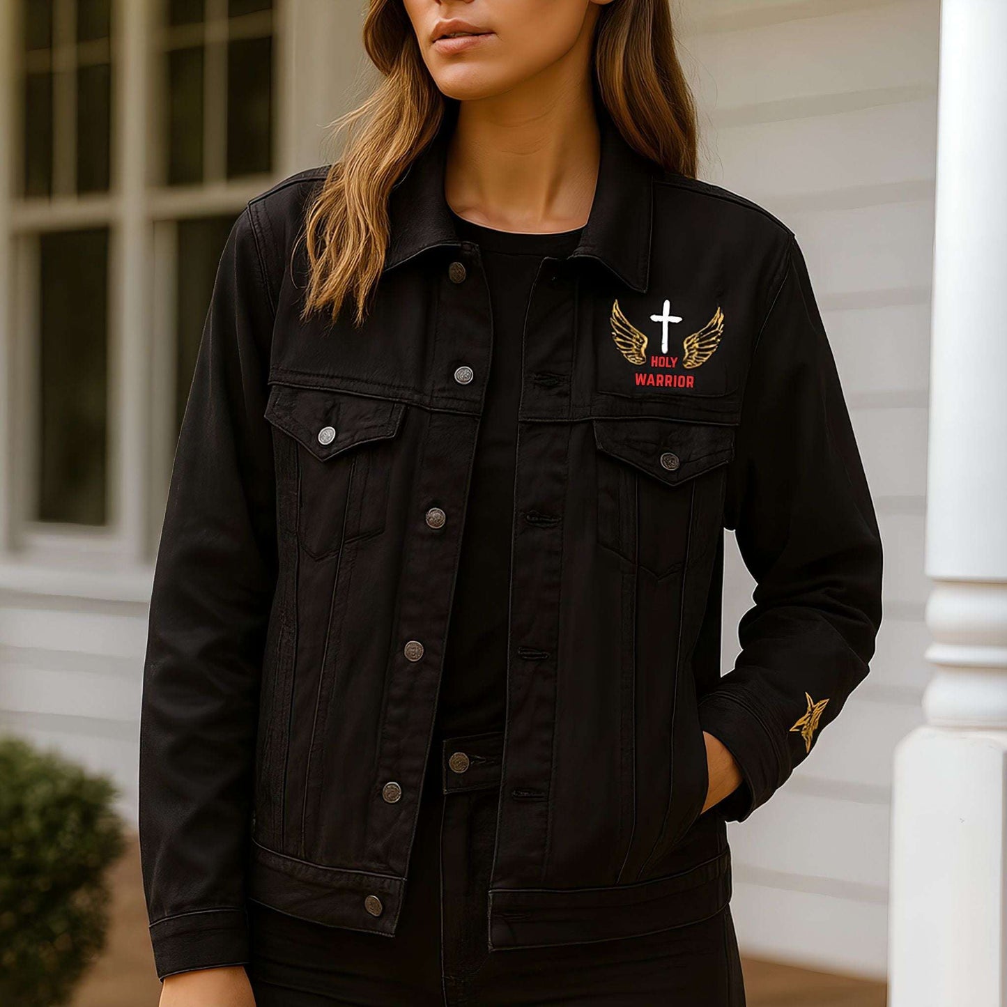 Unisex Christian Denim Jacket – Holy Warrior Religious Apparel