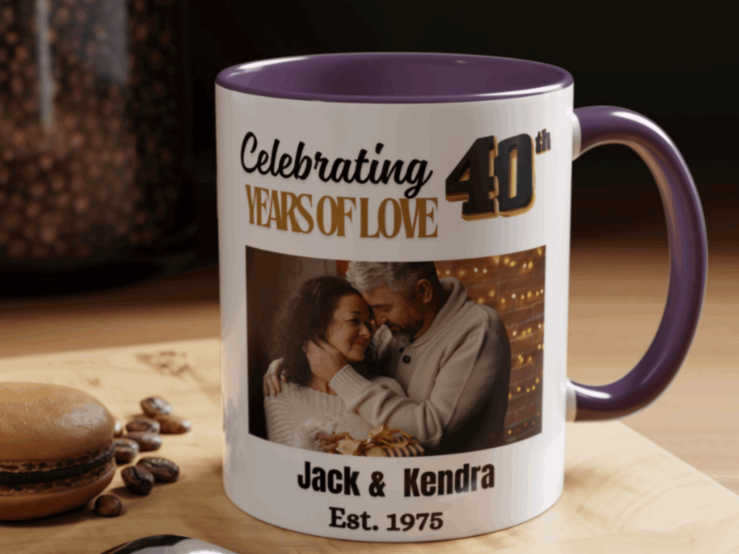 Personalized 40th  Wedding Anniversary  Photo Coffee Mug