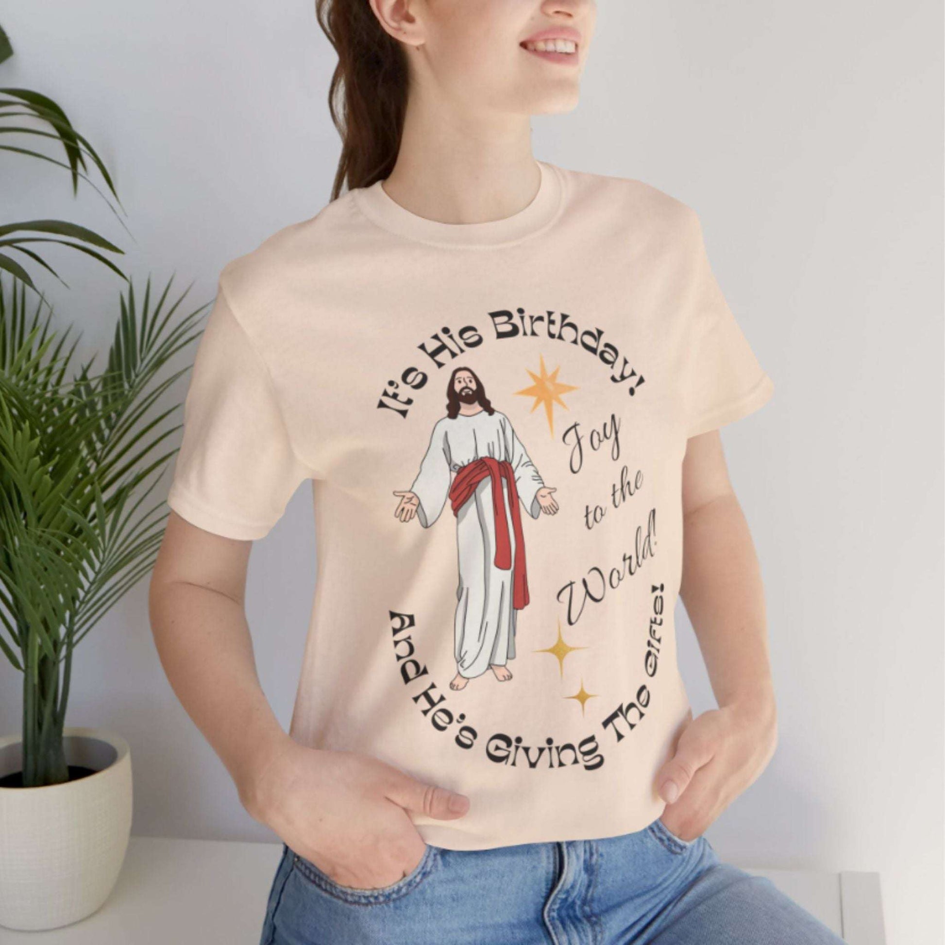 Joy To The World Christian Christmas T-Shirt | Jesus Birthday Tee