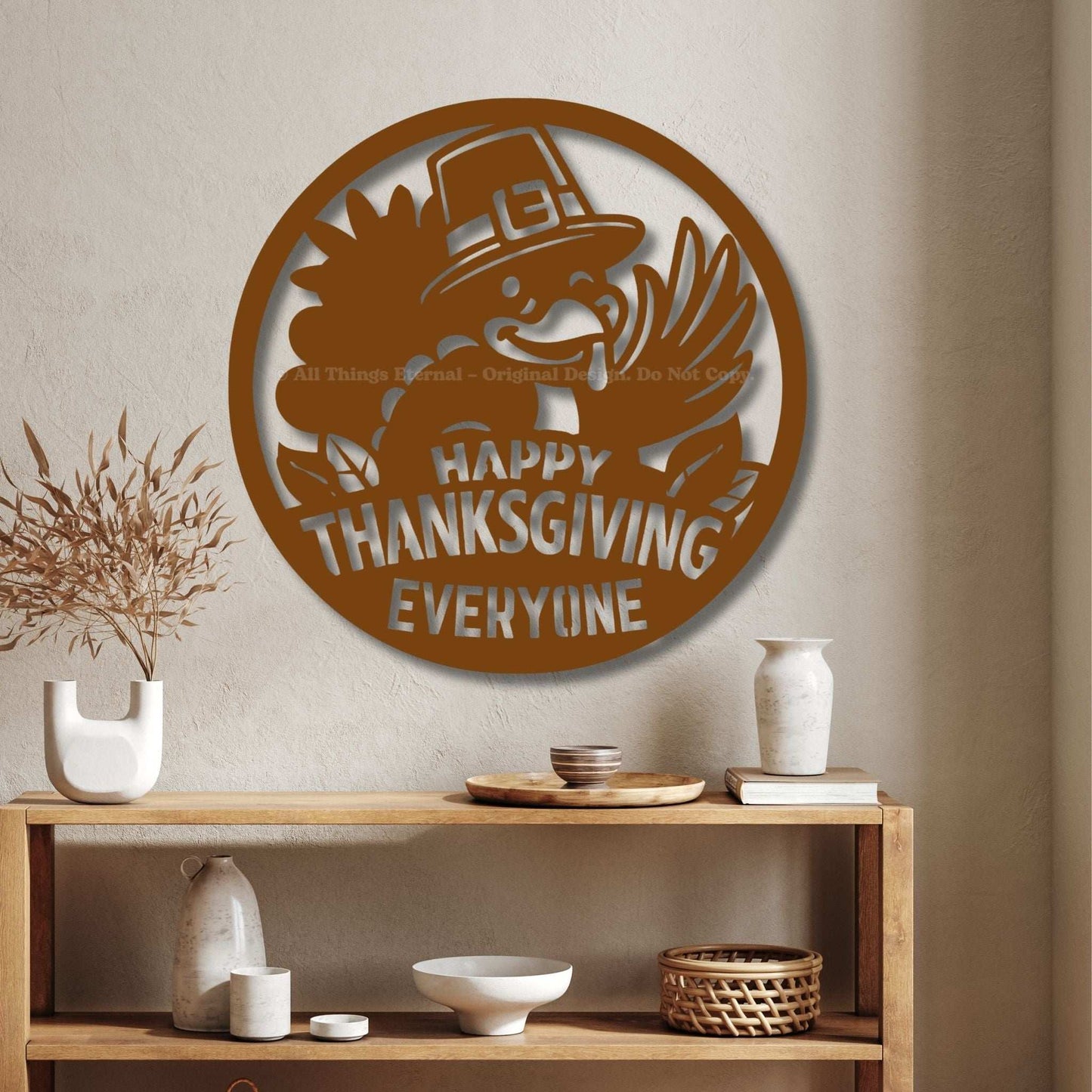 Happy Thanksgiving Sign - Turkey Metal Wall Art Décor for Home