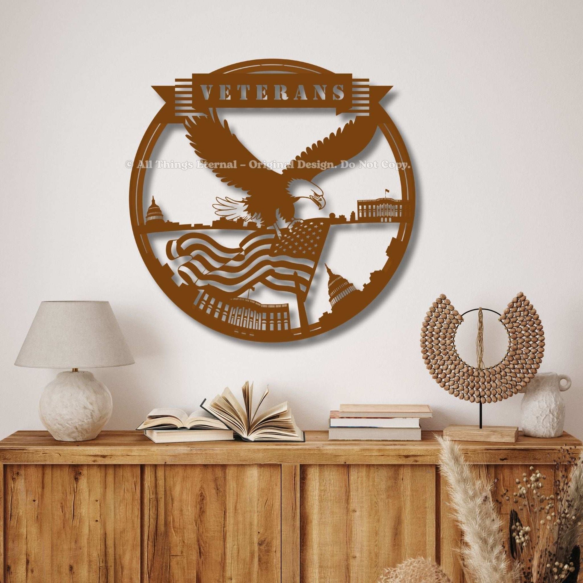 Custom Name Veterans Metal Wall   Hanging Art  Sign-Veterans Day Gift