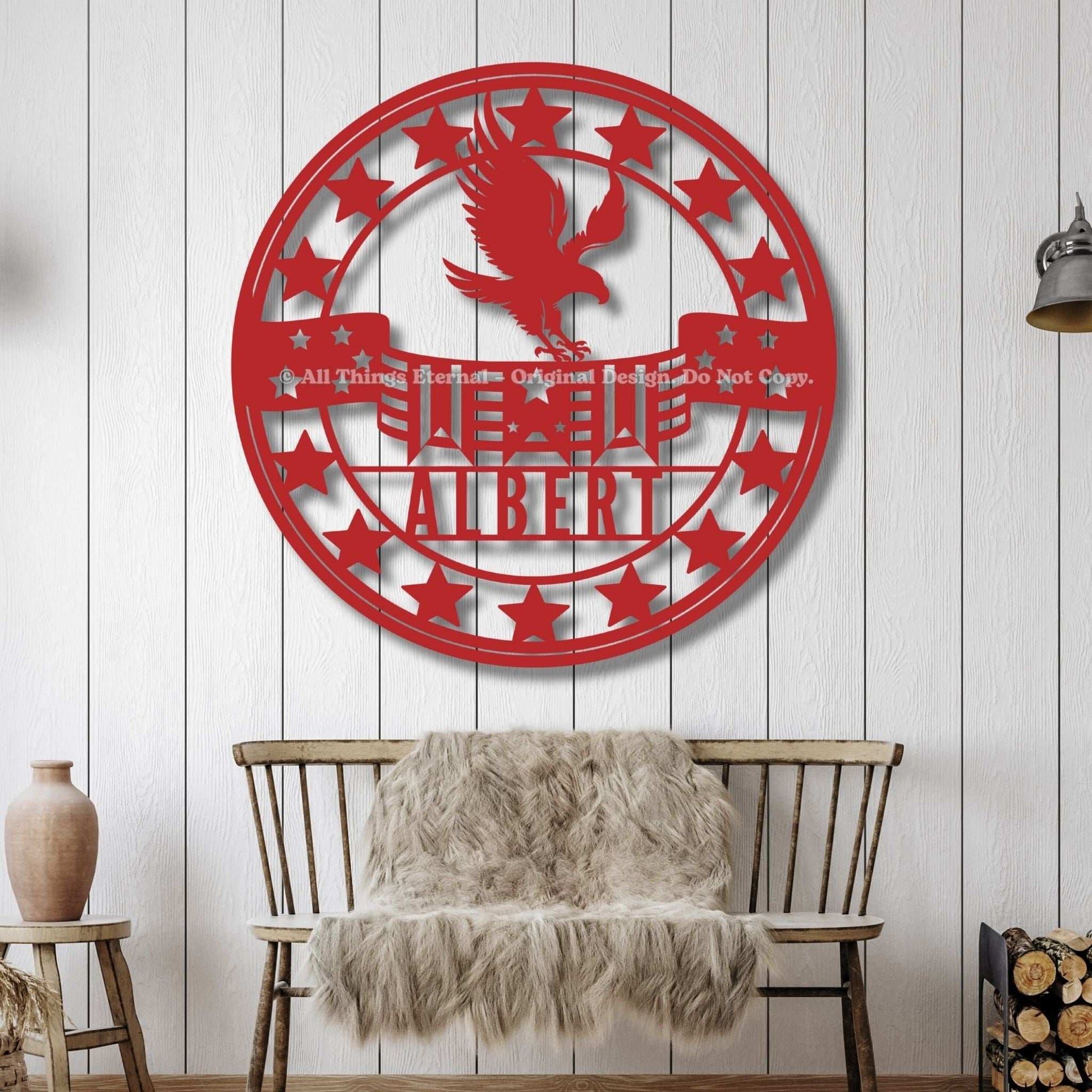 Custom Patriotic Metal Sign- Military Gifts Decor