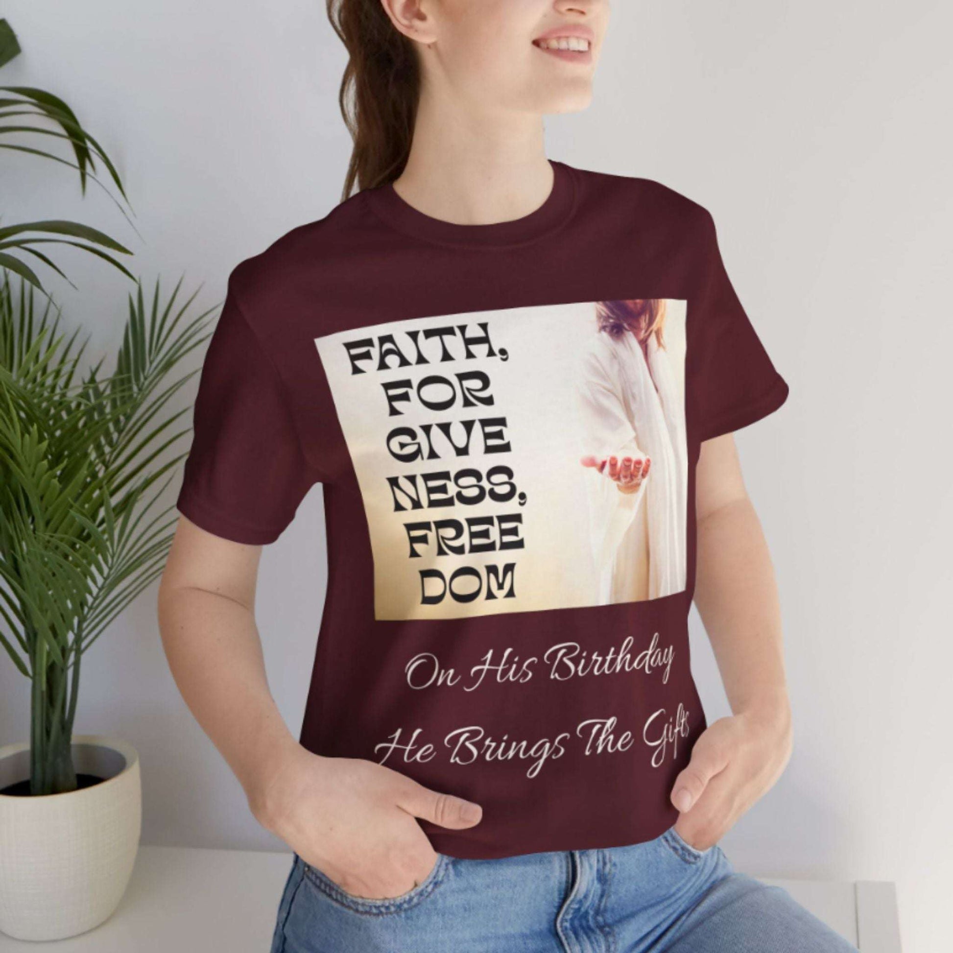 Faith Christmas T-Shirt – Christian Holiday Tee with Jesus Graphic