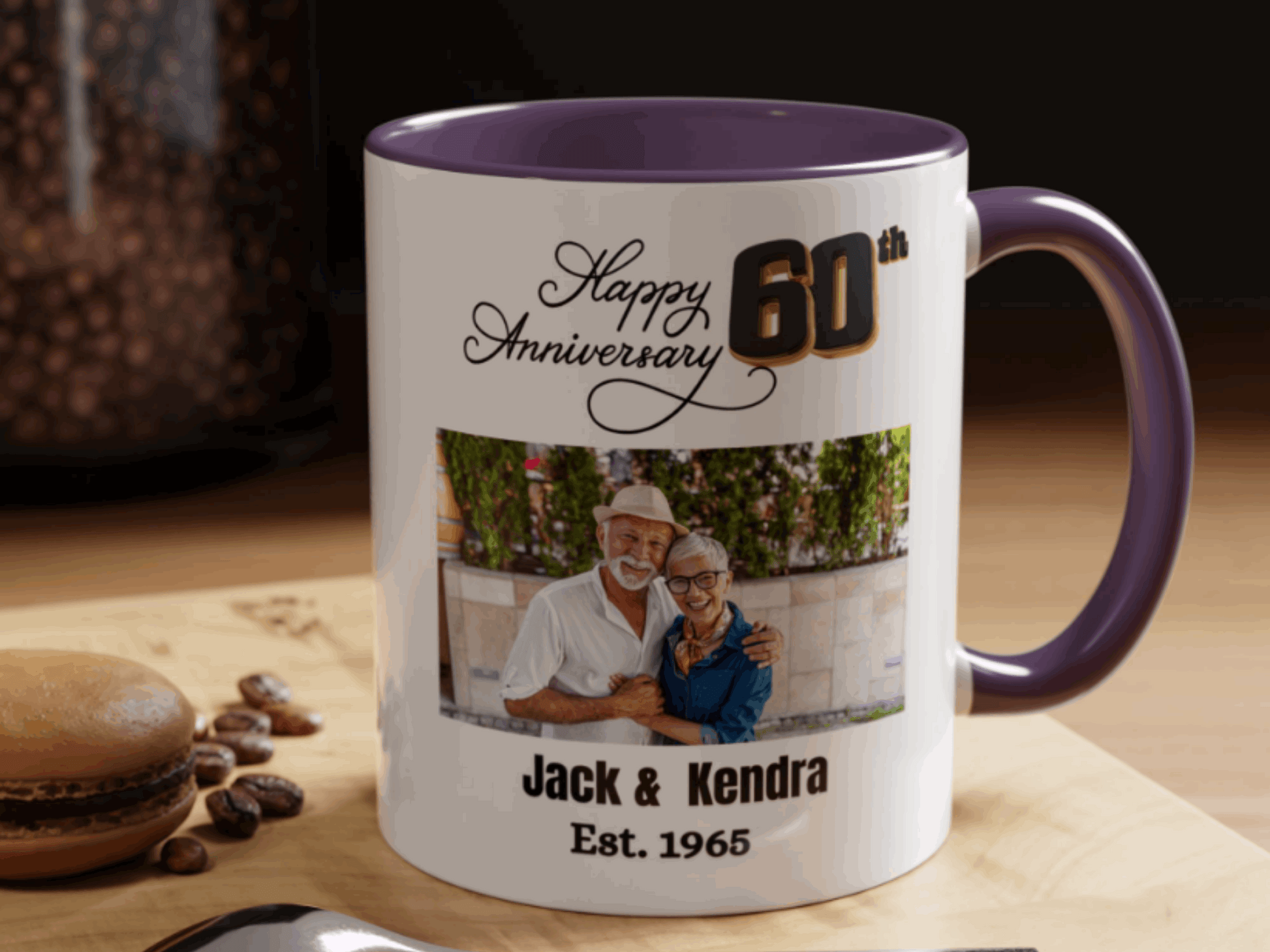Custom 60th Anniversary Photo Mug Wedding Gifts