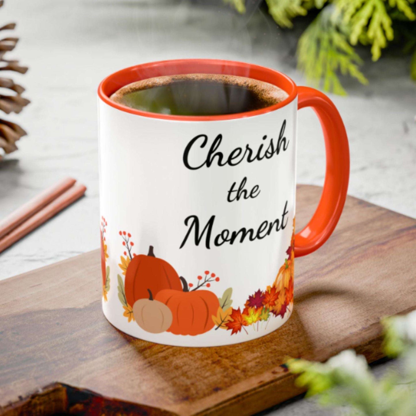 Thanksgiving Pumpkin Coffee Mug – Inspirational Fall Gift for Coffee Lovers