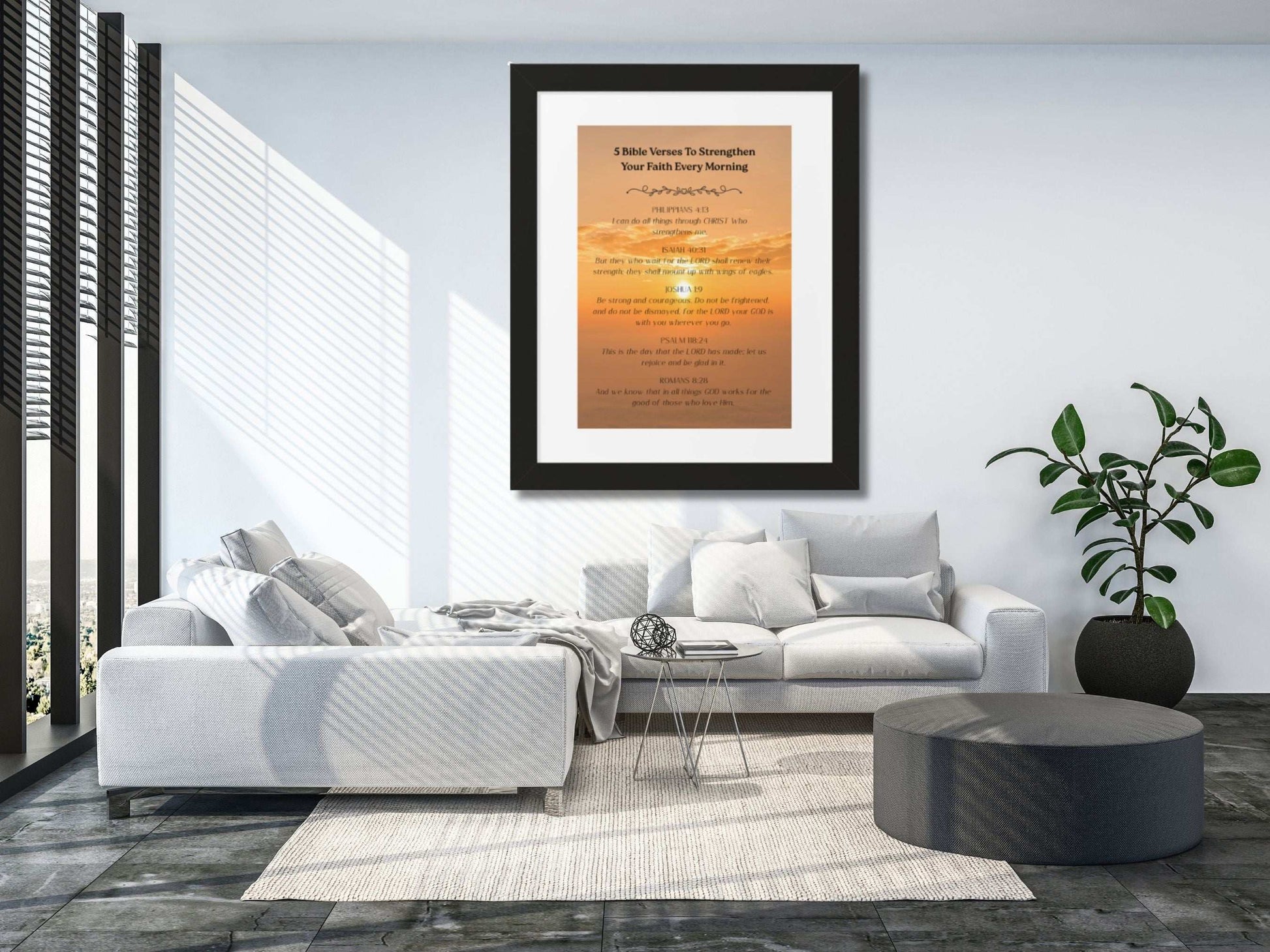 Christian Wall Art with Frame Included- Scripture Home Decor