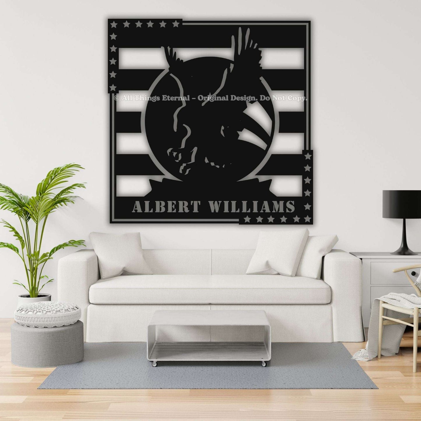 Custom Name Patriotic Veterans Metal Sign Decor Gift