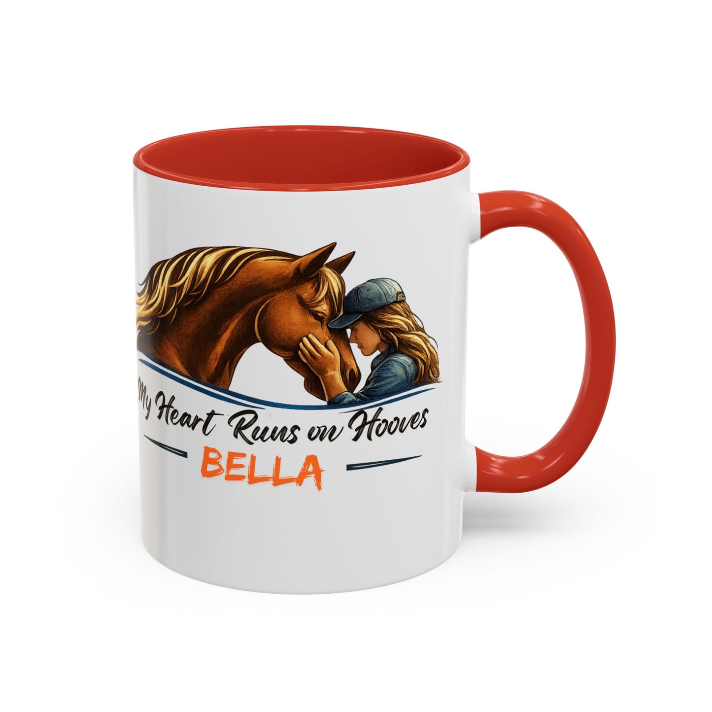 Personalized Two-Tone Horse Coffee Mug – My Heart Runs on Hooves