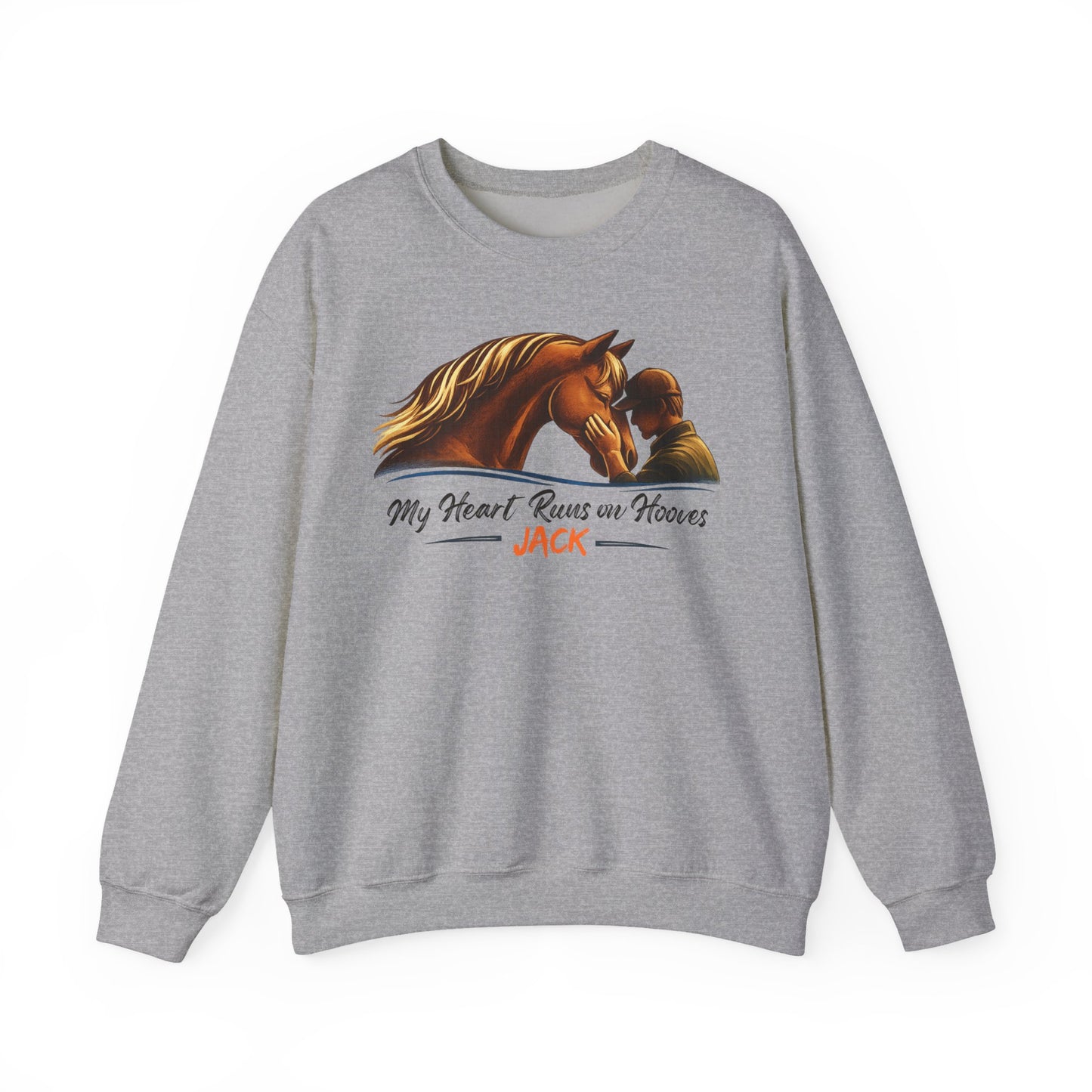 Personalized My Heart Runs on Hooves Sweatshirt for Men