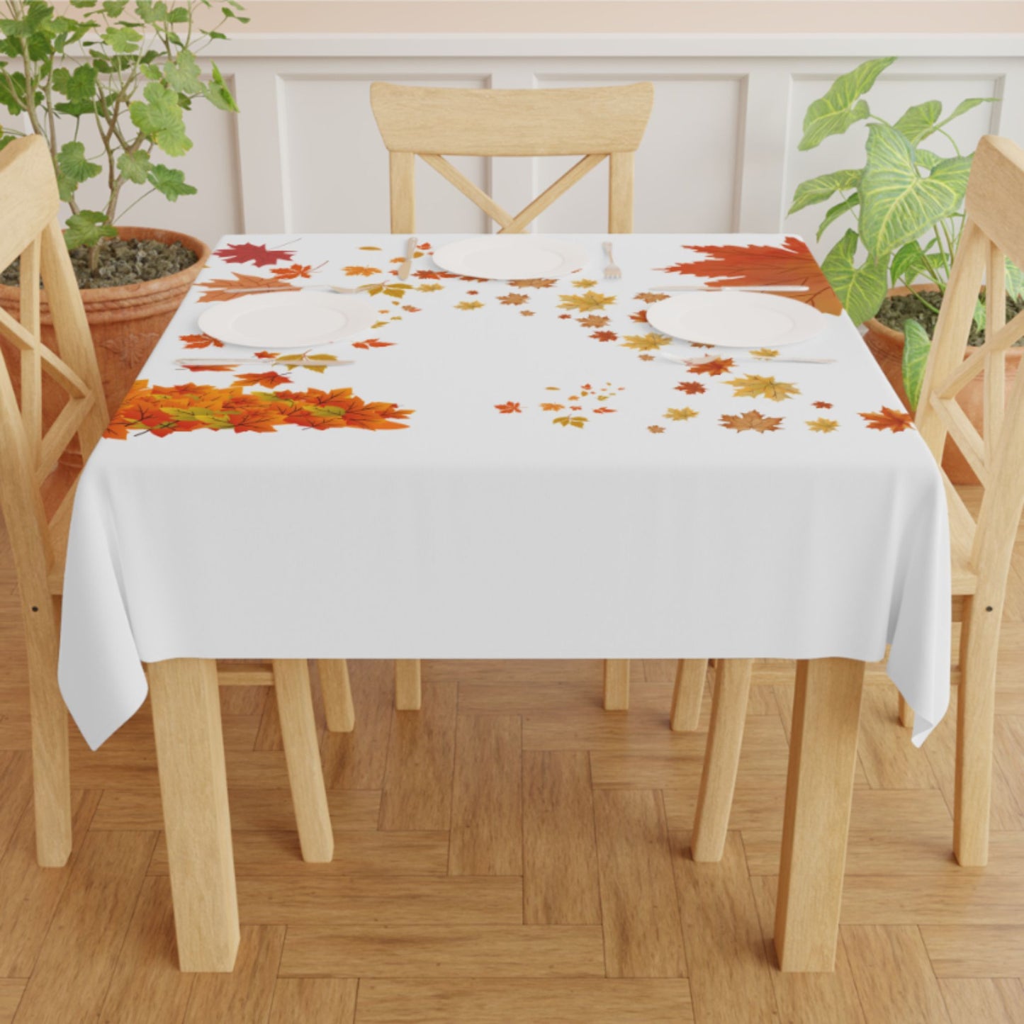 Autumn Fall Leaves Tablecloth | Thanksgiving & Family Dinner Decor