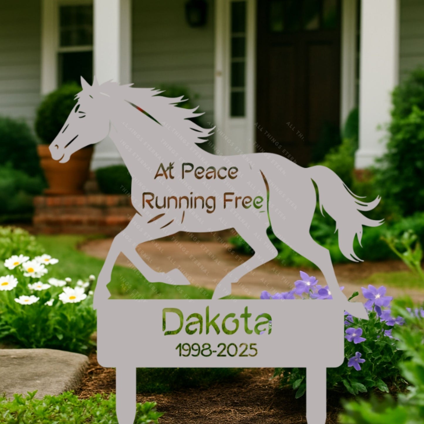 Horse Memorial Metal Grave Marker – Custom Personalized Tribute Sign