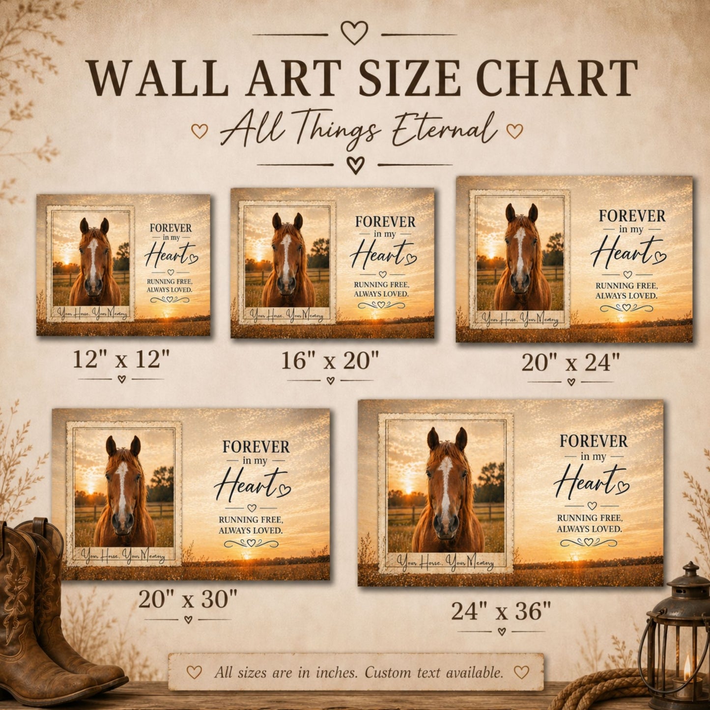 Personalized Horse Memorial Canvas | Custom Photo Gift for Horse Lovers