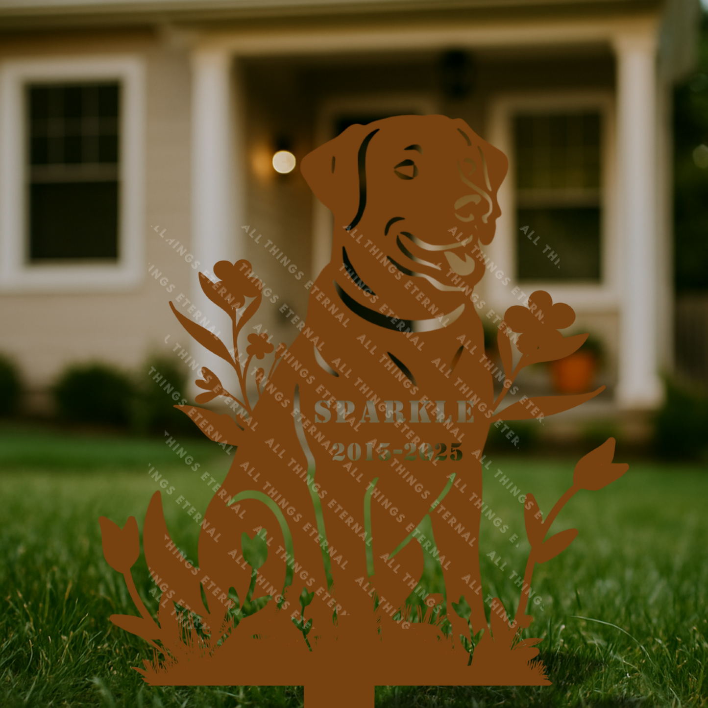 Custom Labrador Dog Memorial Stake – Metal Pet Grave Marker
