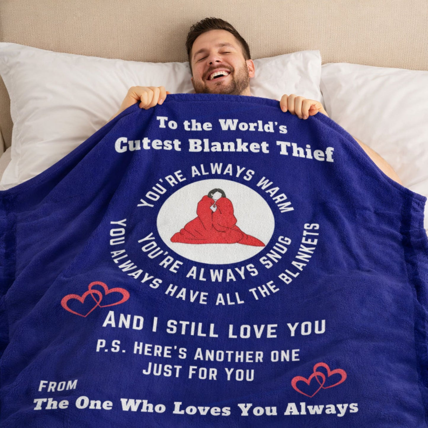World’s Cutest Blanket Thief Cozy Woven Throw – Cute Couple Gift
