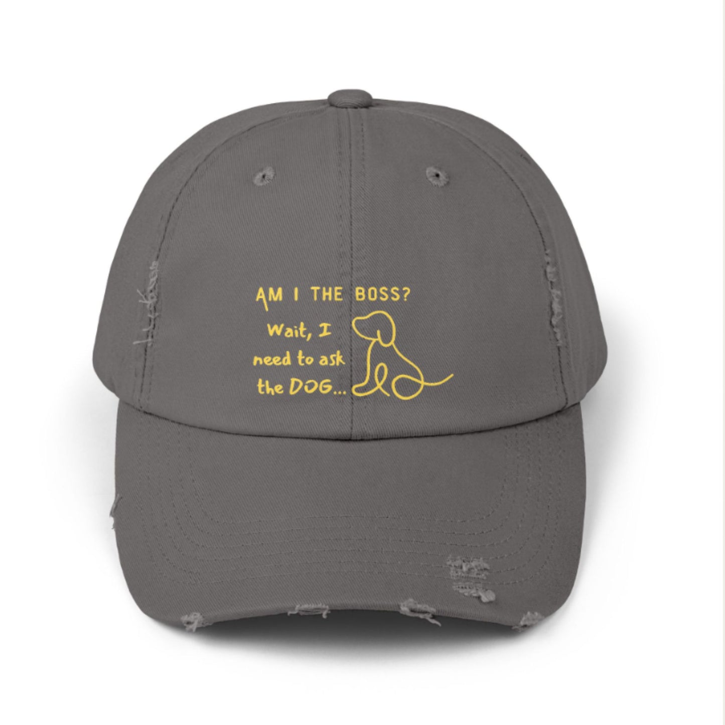 Funny Dog Owner Distressed Baseball Cap - Embroidered Hat  For Dog Lovers