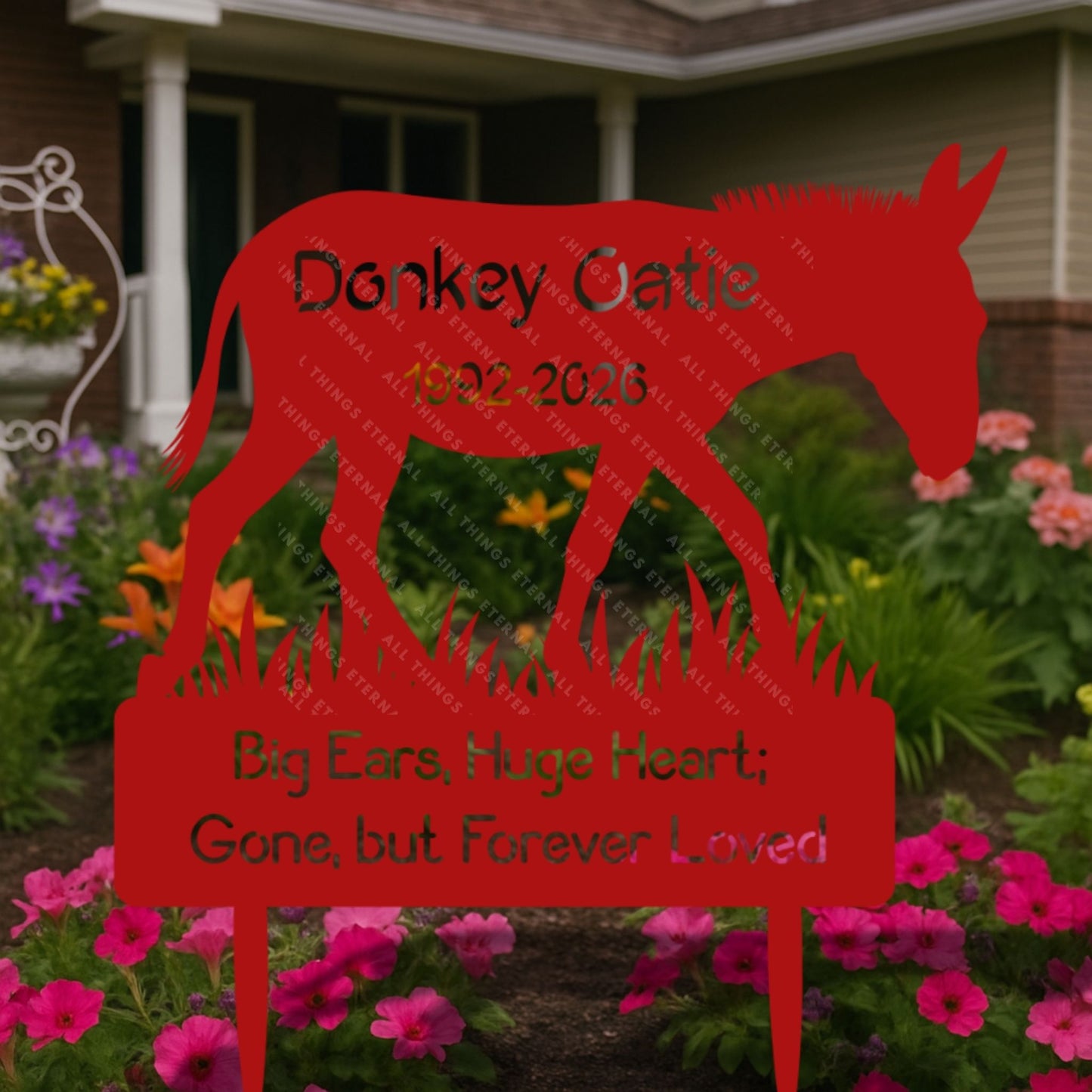 Personalized Donkey Memorial Metal Yard Sign – Custom Pet Loss Marker