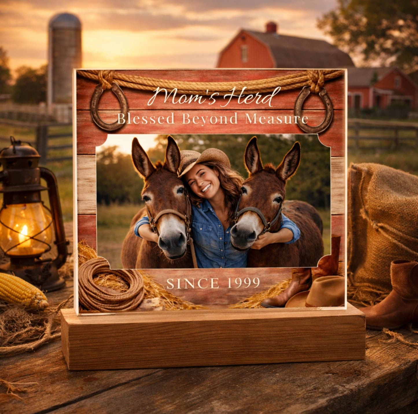 Mom's Herd Blessed Beyond Measure Photo Acrylic Plaque – Custom  Gift For Mule Lovers