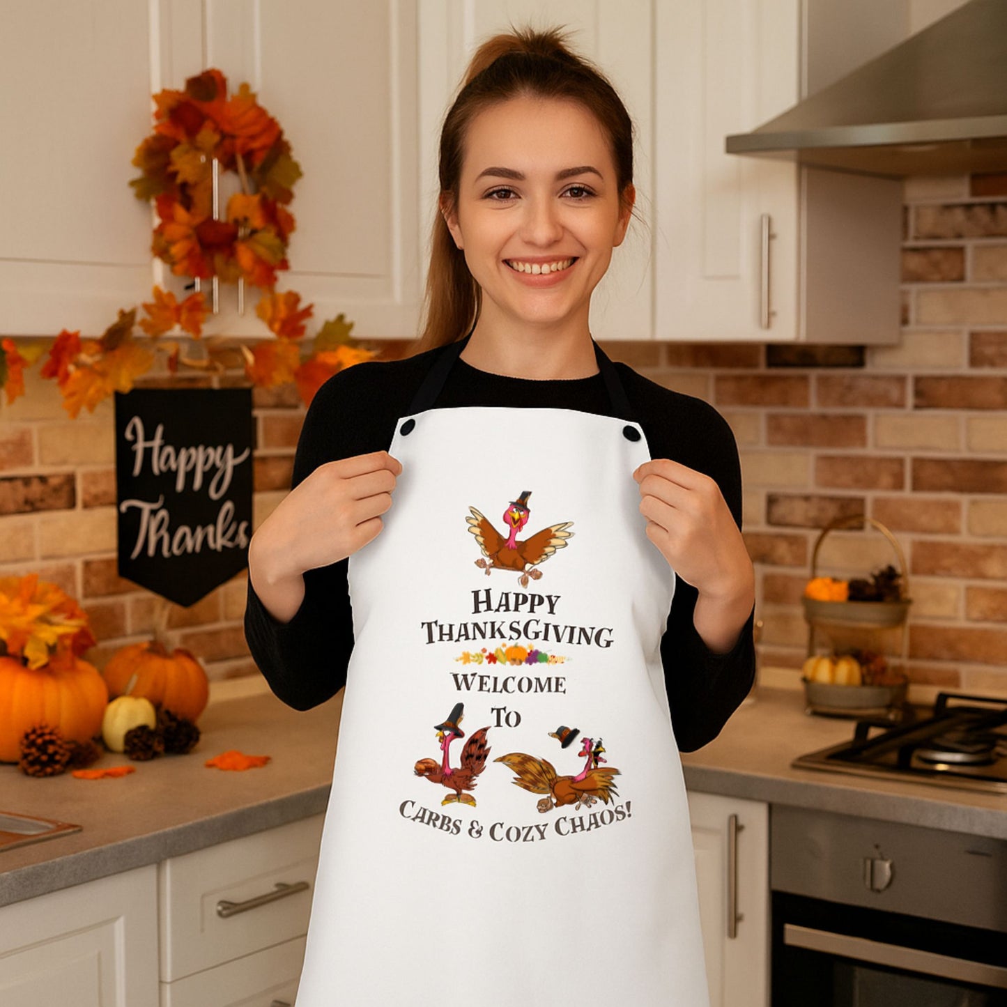 Carbs & Cozy Chaos Apron | Funny Fall Cooking Gift | Thanksgiving