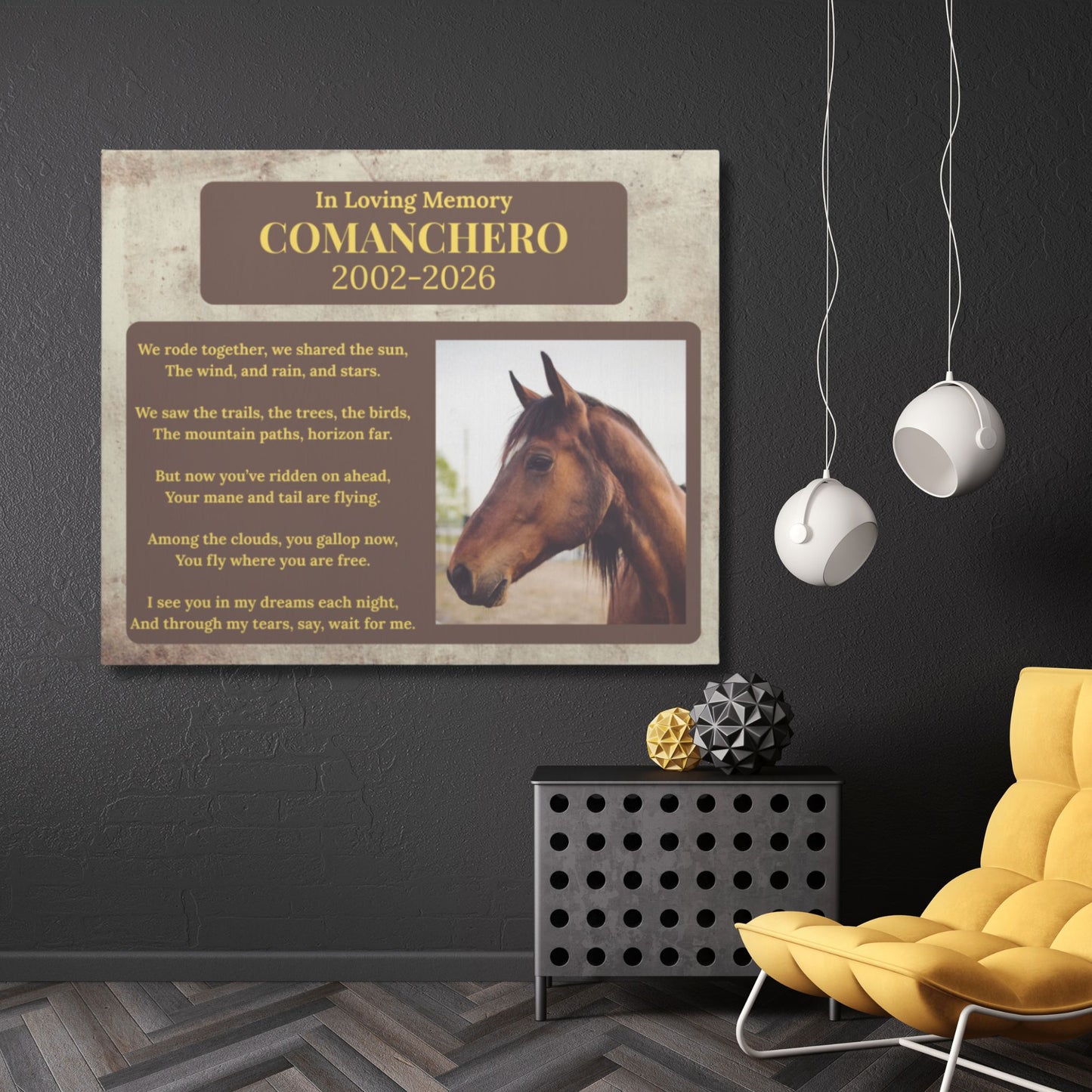 Custom Horse Memorial Canvas with Photo – Tribute Gifts Horse Lovers