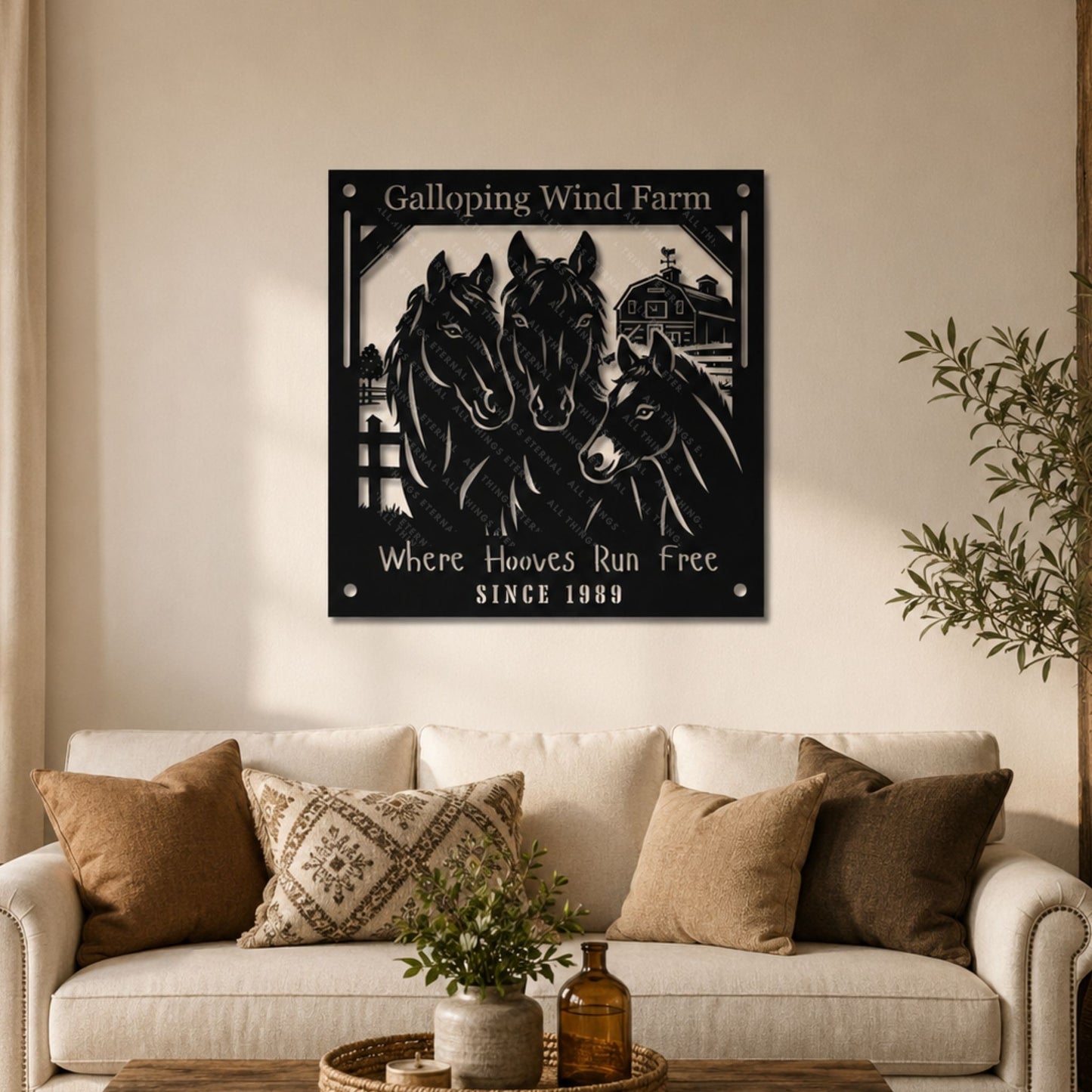 Personalized Horse Farm Metal Sign | Custom Ranch Name Decor