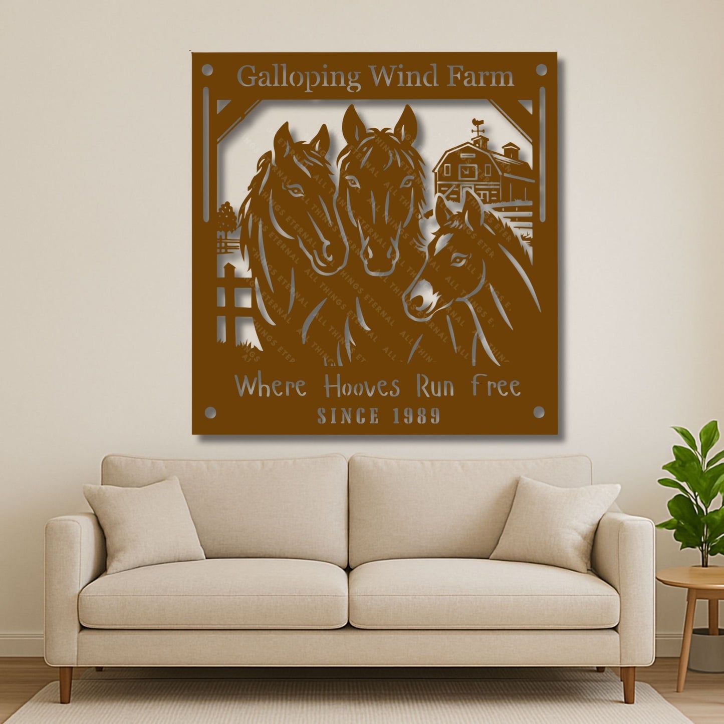 Personalized Horse Farm Metal Sign | Custom Ranch Name Decor