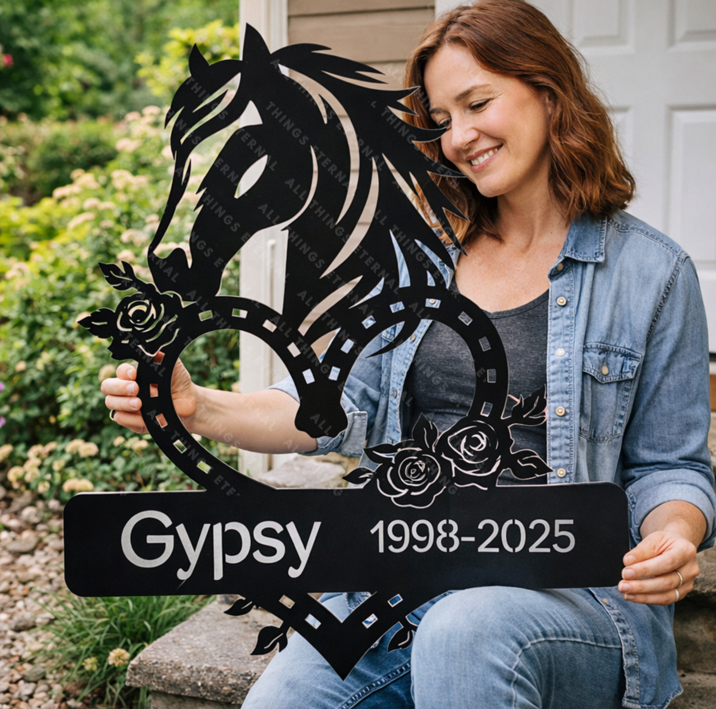 Personalized Horse Memorial Metal Sign – Custom Equine Tribute with Name & Dates