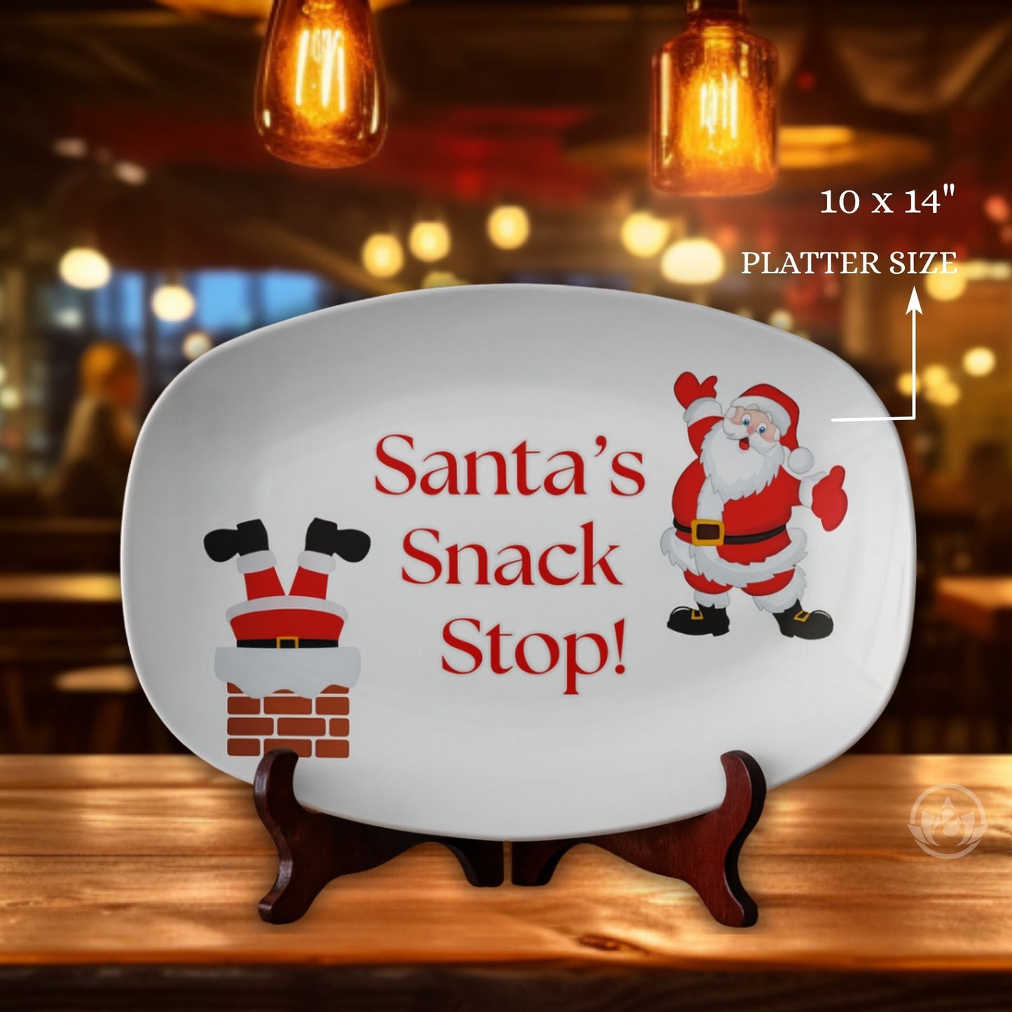 Christmas Serving Tray – Santa Snack Stop Festive Holiday Platter