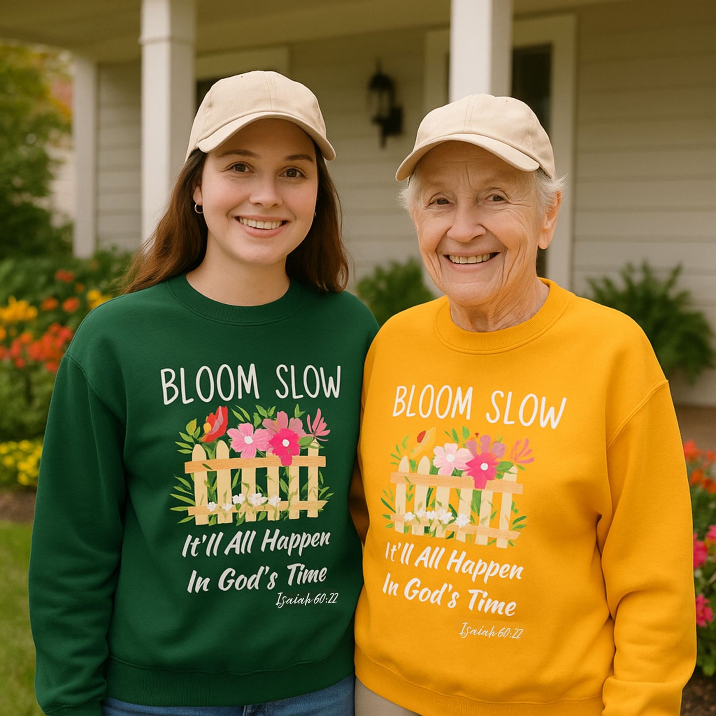 Bloom Slow Crewneck Sweatshirt | Faith & Nature Inspired Apparel
