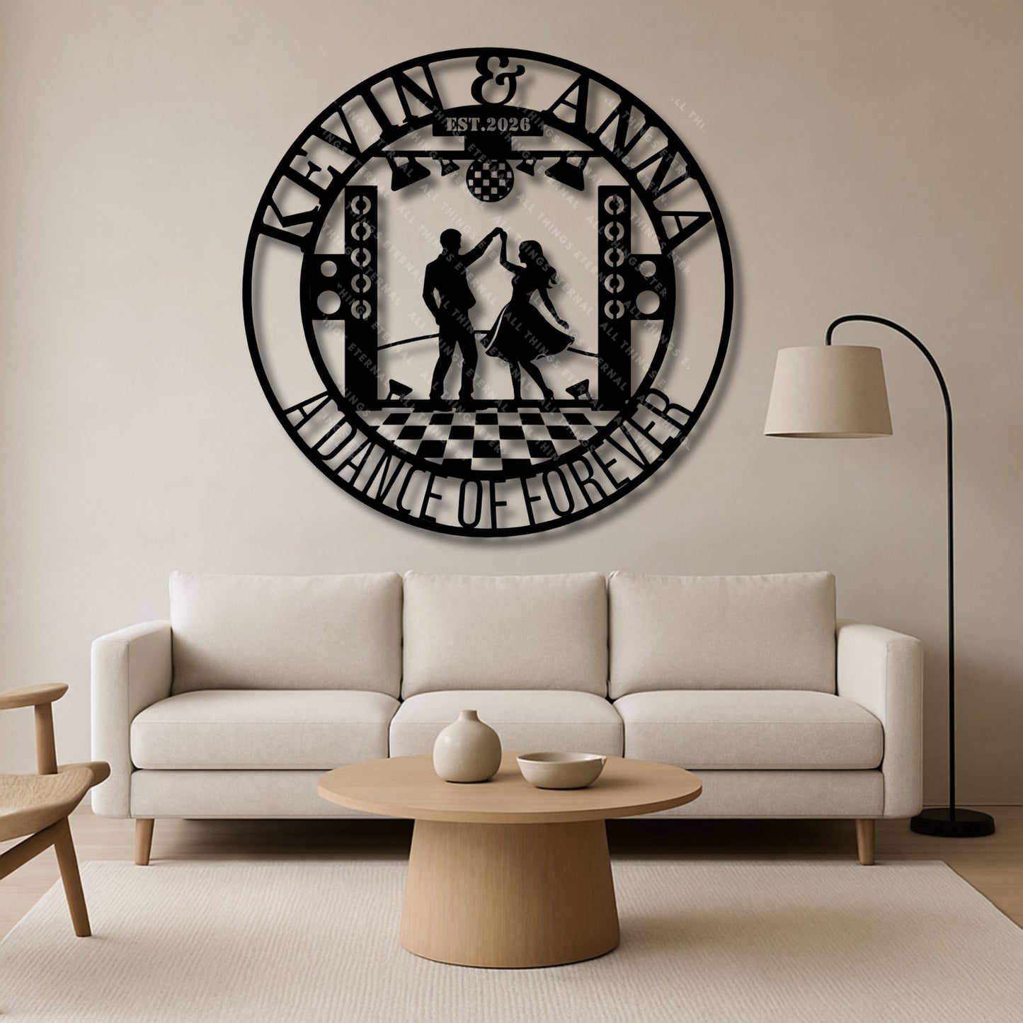 A Dance of Forever Metal Sign – Personalized Couple Wall Art Gift