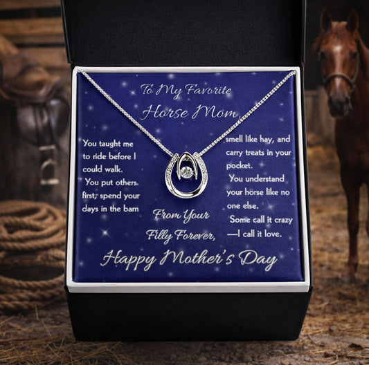 To My Favorite Horse Mom Lucky Pendant Necklace – Meaningful Mother's Day Gift