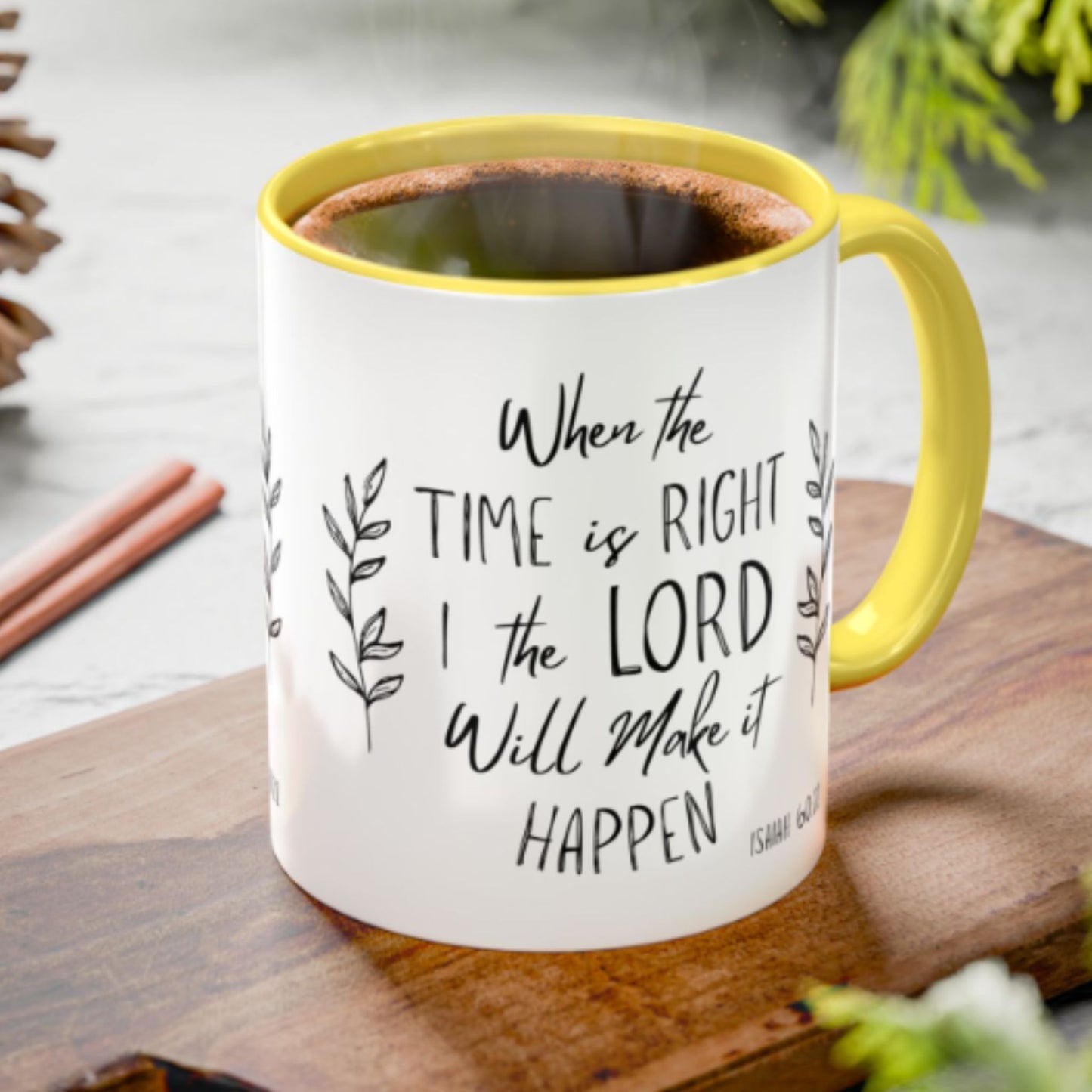 Isaiah 60:22 Two-Tone Ceramic Coffee Mug – Inspirational Christian Gift