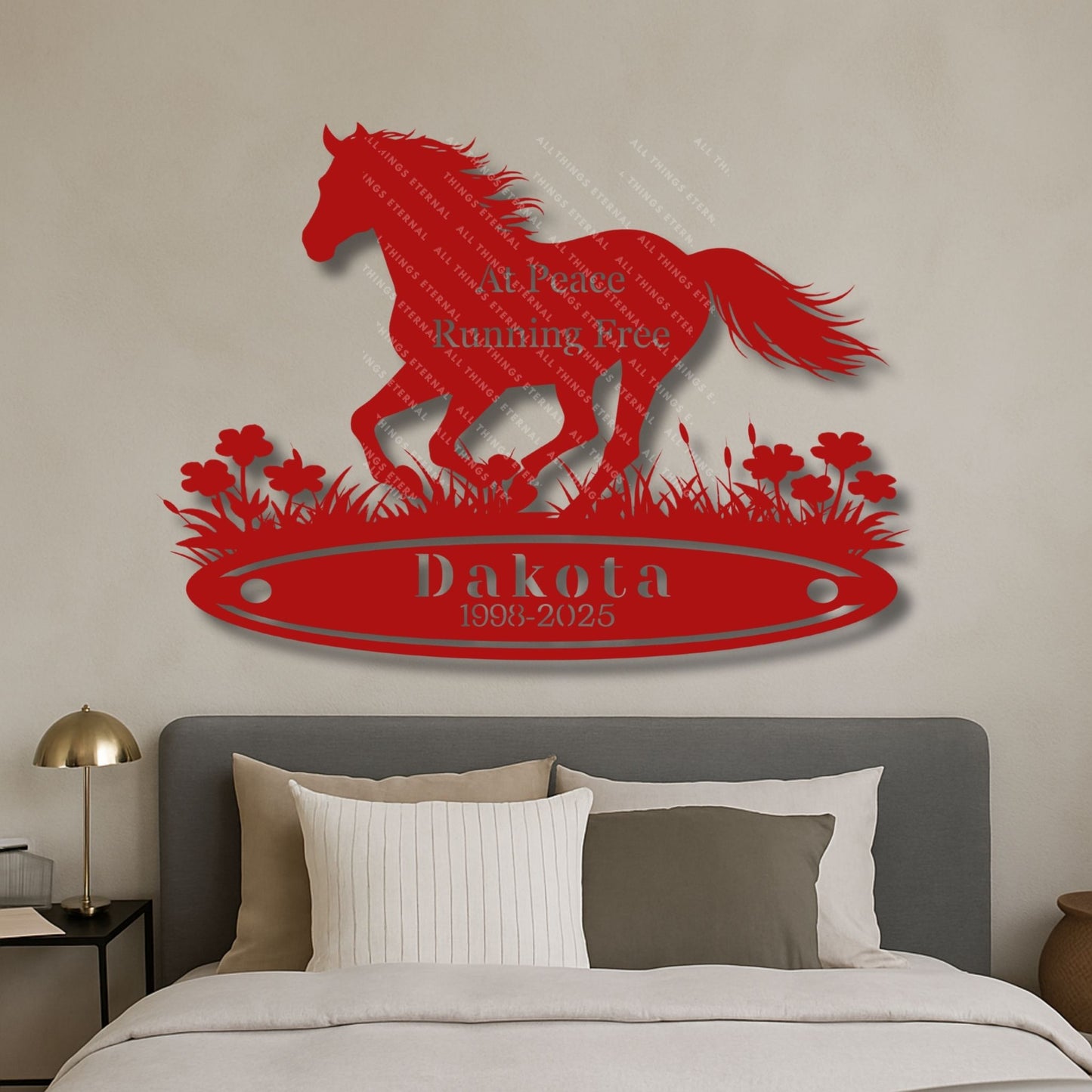 Personalized Horse Memorial Metal Sign – Custom Name & Dates