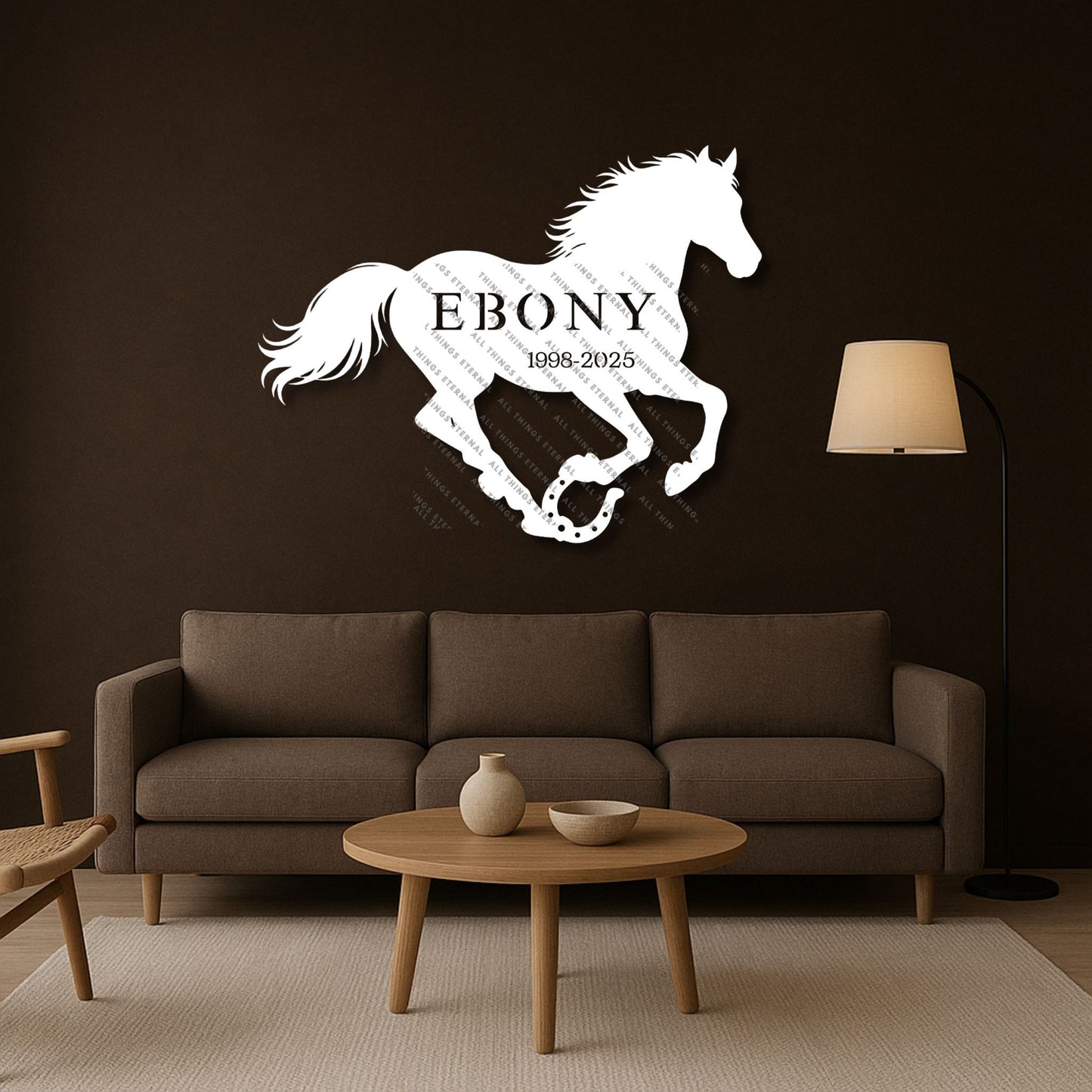 Personalized Horse Memorial Metal Wall Art – Custom Name & Dates Rustic Farmhouse Decor