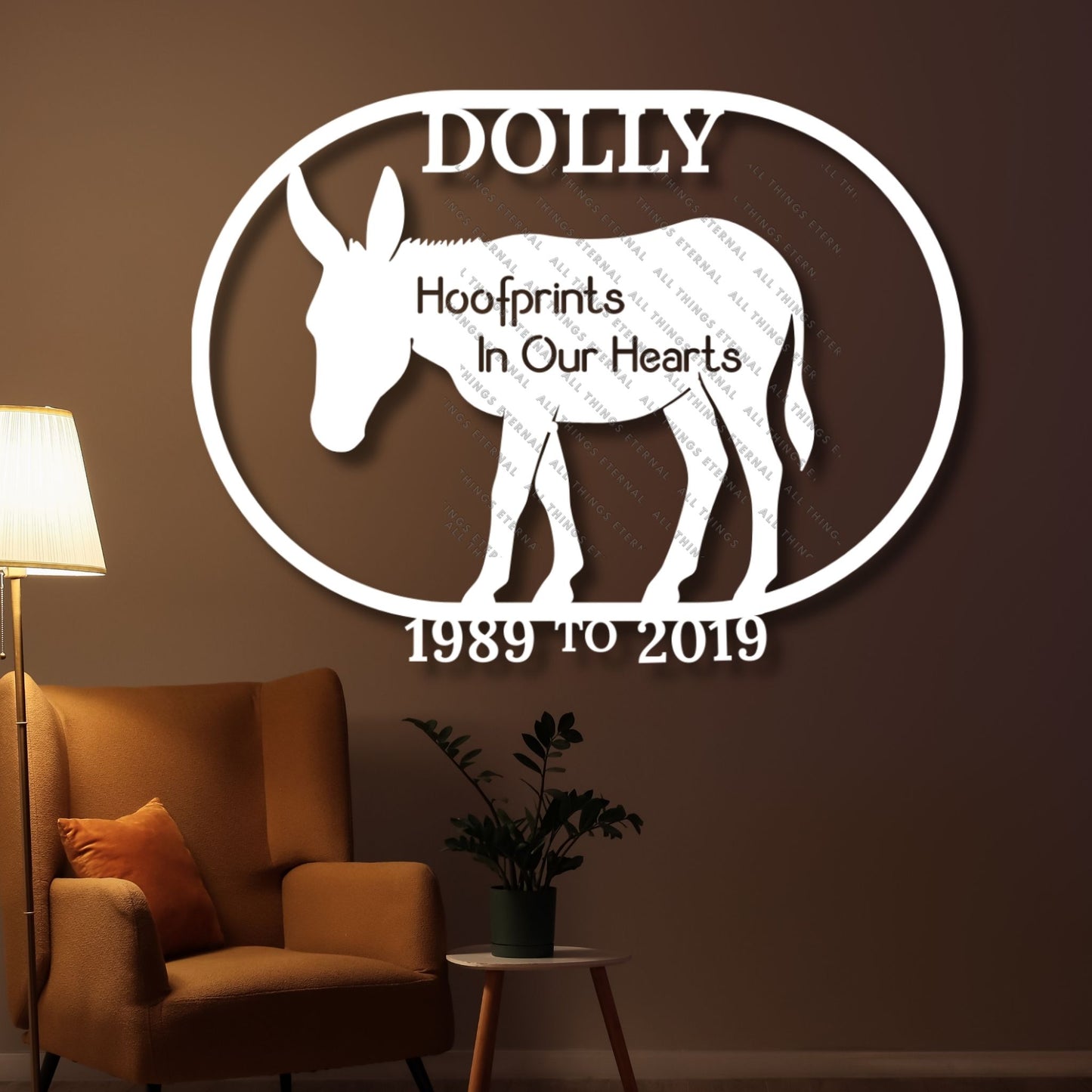 Personalized Donkey Memorial Wall Art – Custom Metal Farm Sign