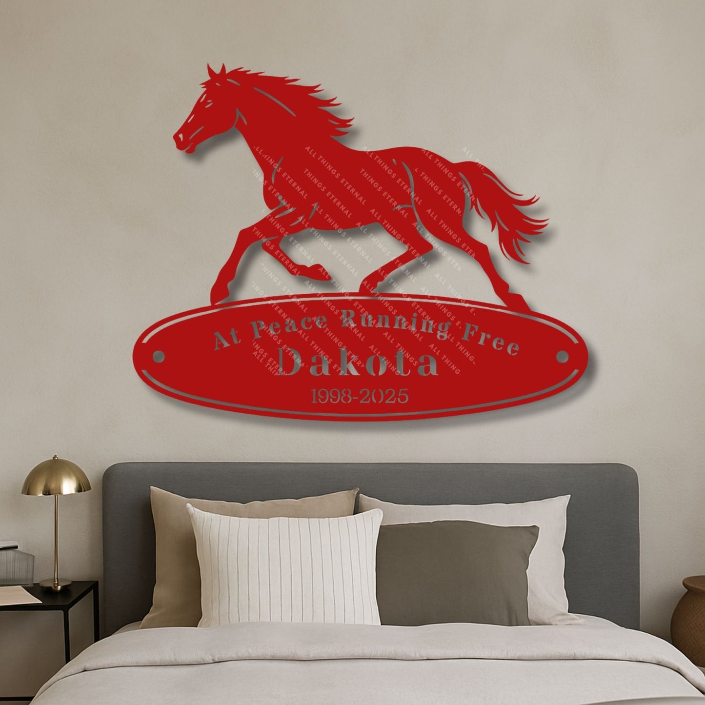 Custom Horse Memorial Metal Sign – Personalized Equine Tribute with Name & Dates
