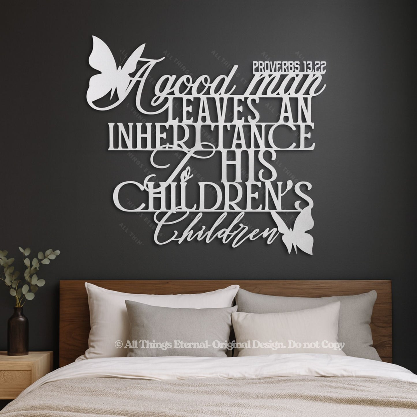Proverbs 13:22 Metal Wall Art – Inspirational Christian Home Decor